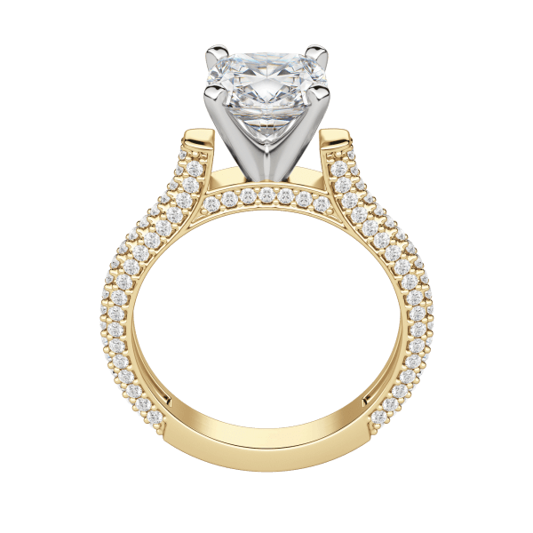 Vita Cushion Cut Engagement Ring, Hover, 18K Yellow Gold, 