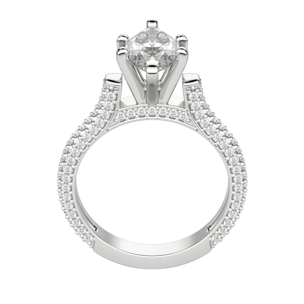 Vita Marquise Cut Engagement Ring, Hover, 18K White Gold, Platinum, 
