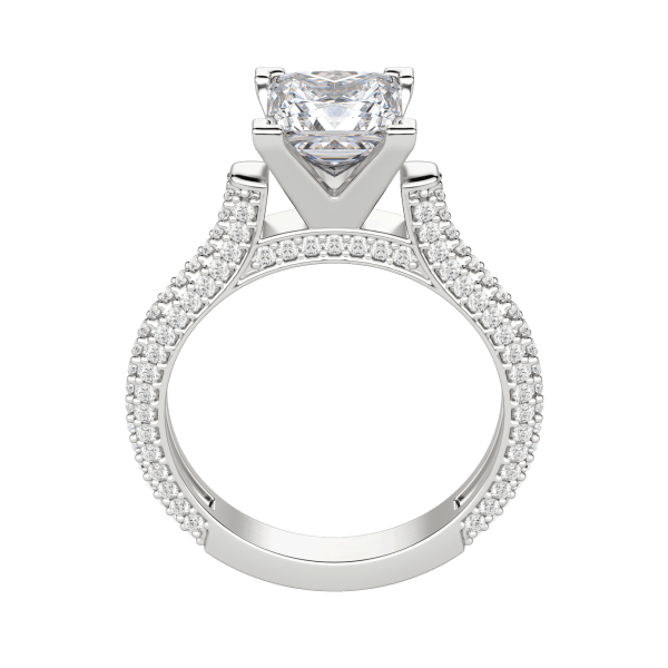 Vita Princess Cut Engagement Ring, Hover, 18K White Gold, Platinum, 