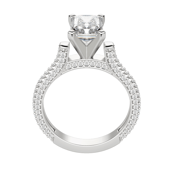 Vita Radiant Cut Engagement Ring, Hover, 18K White Gold, Platinum, 
