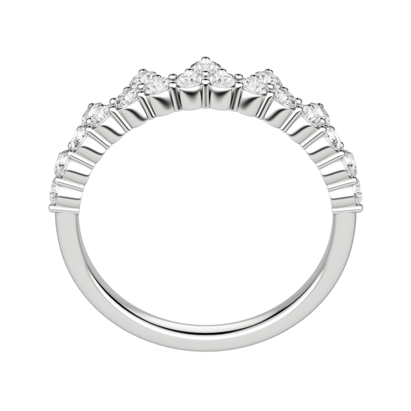 Crown Wedding Band, Hover, 14K White Gold, 