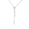Silver Princess Cluster Lariat Necklace