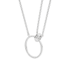 Silver Hugs and Kisses Circle Necklace