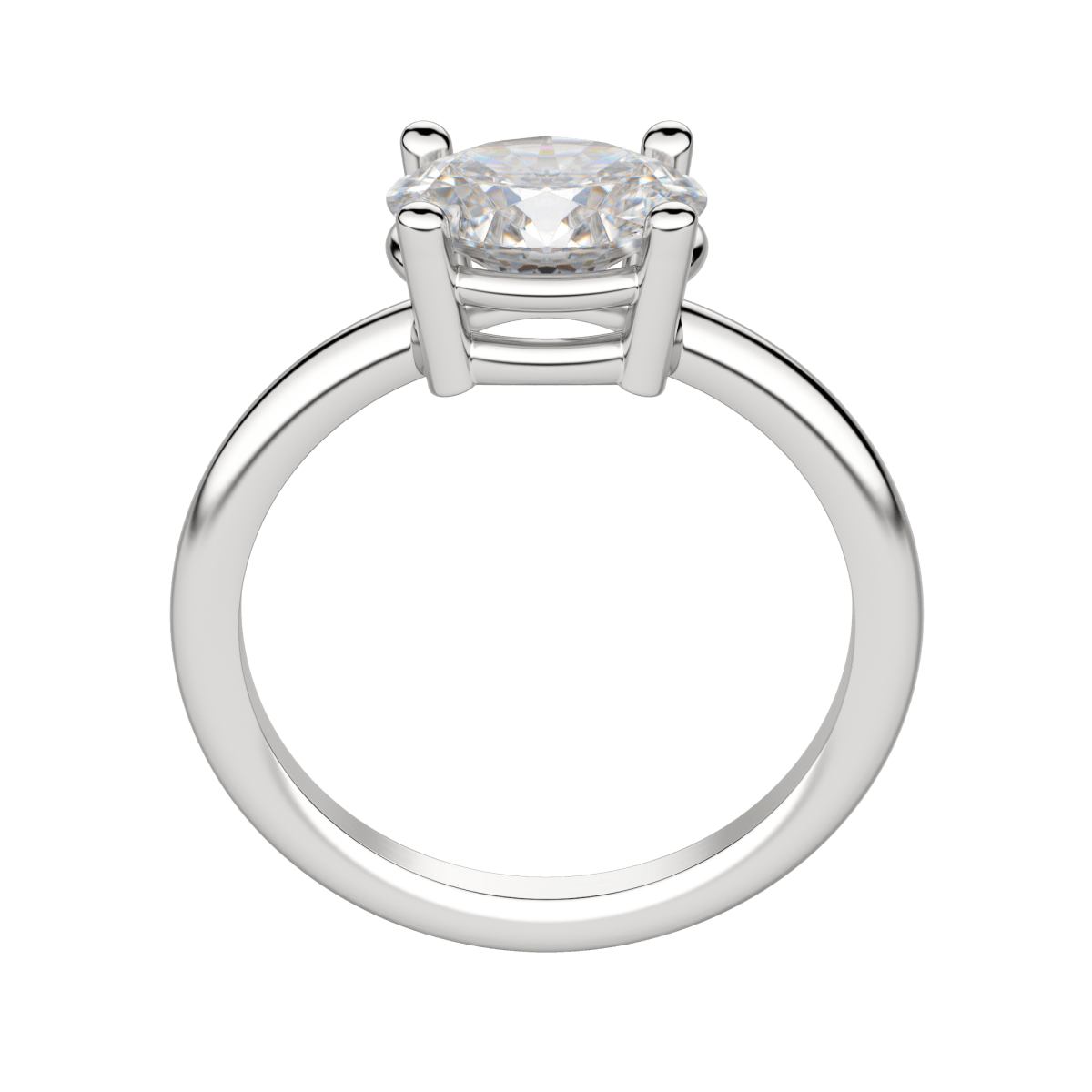 Mackena: Oval Solitaire Engagement Ring with a Thin Band | Ken & Dana Design