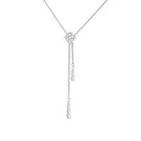 Silver Princess Cluster Lariat Necklace