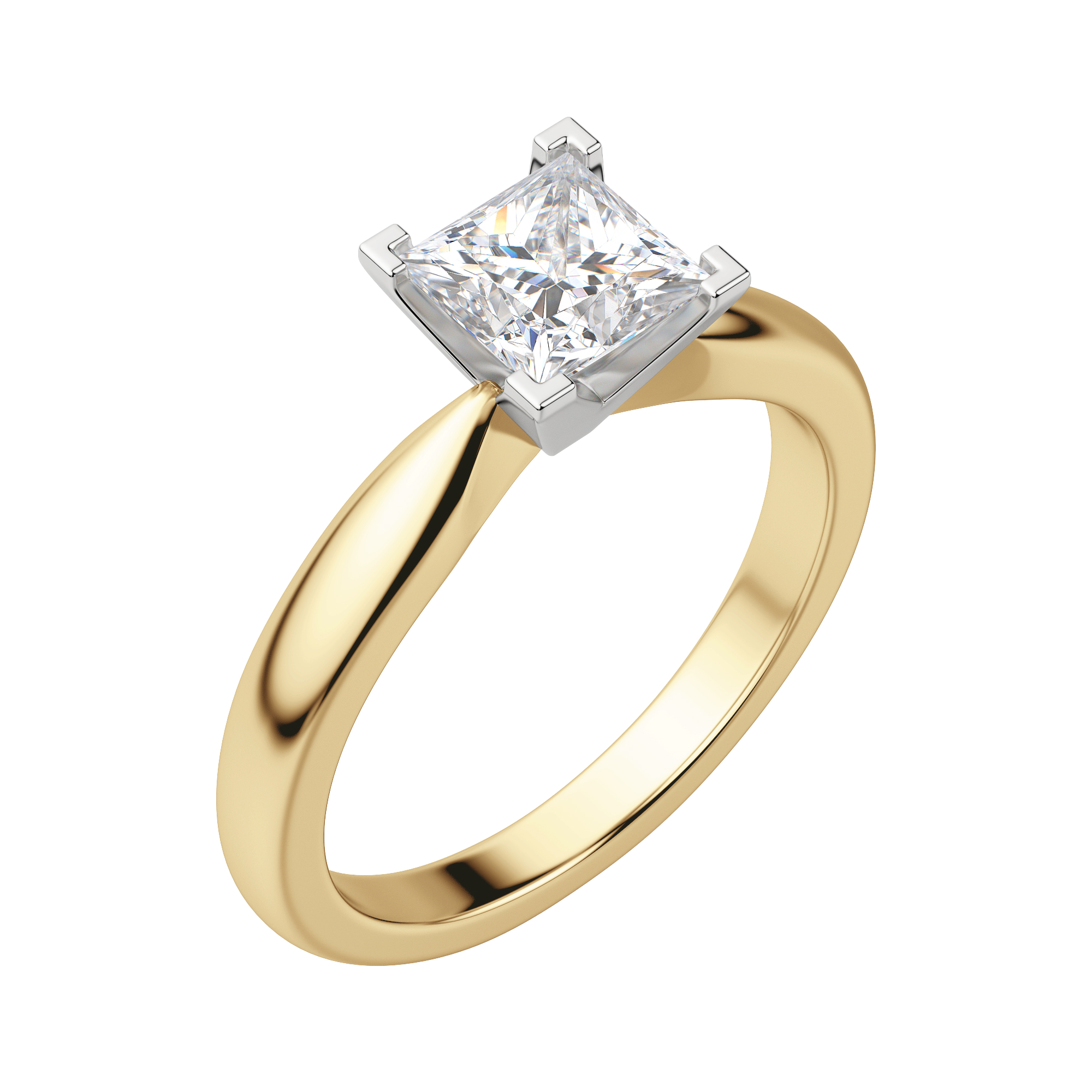 Princess Cut Diamond Ring with Baguette Diamond Side Stones – The London  Victorian Ring Co