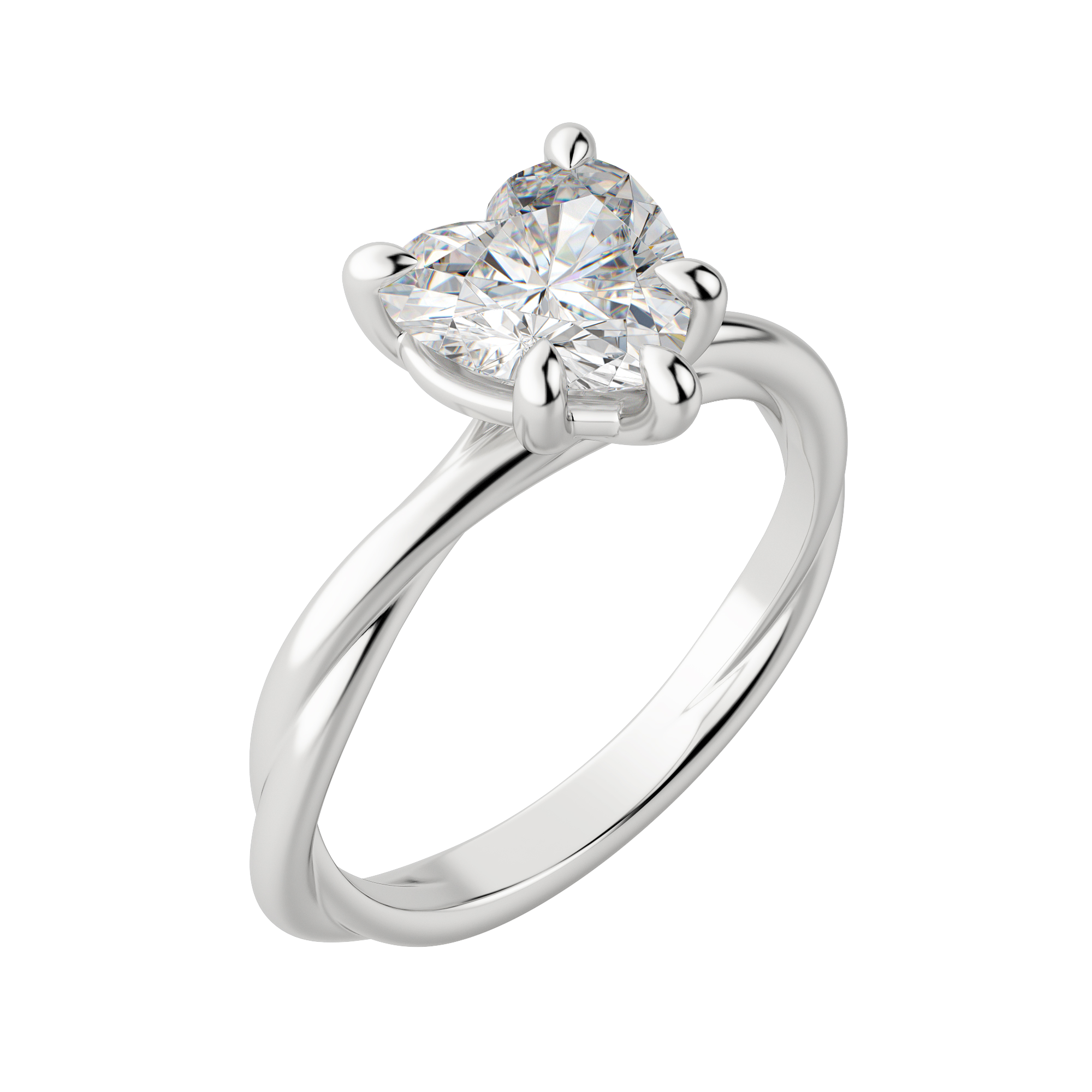 Ayla Heart Cut Engagement Ring, Default, 18K White Gold, Platinum, 