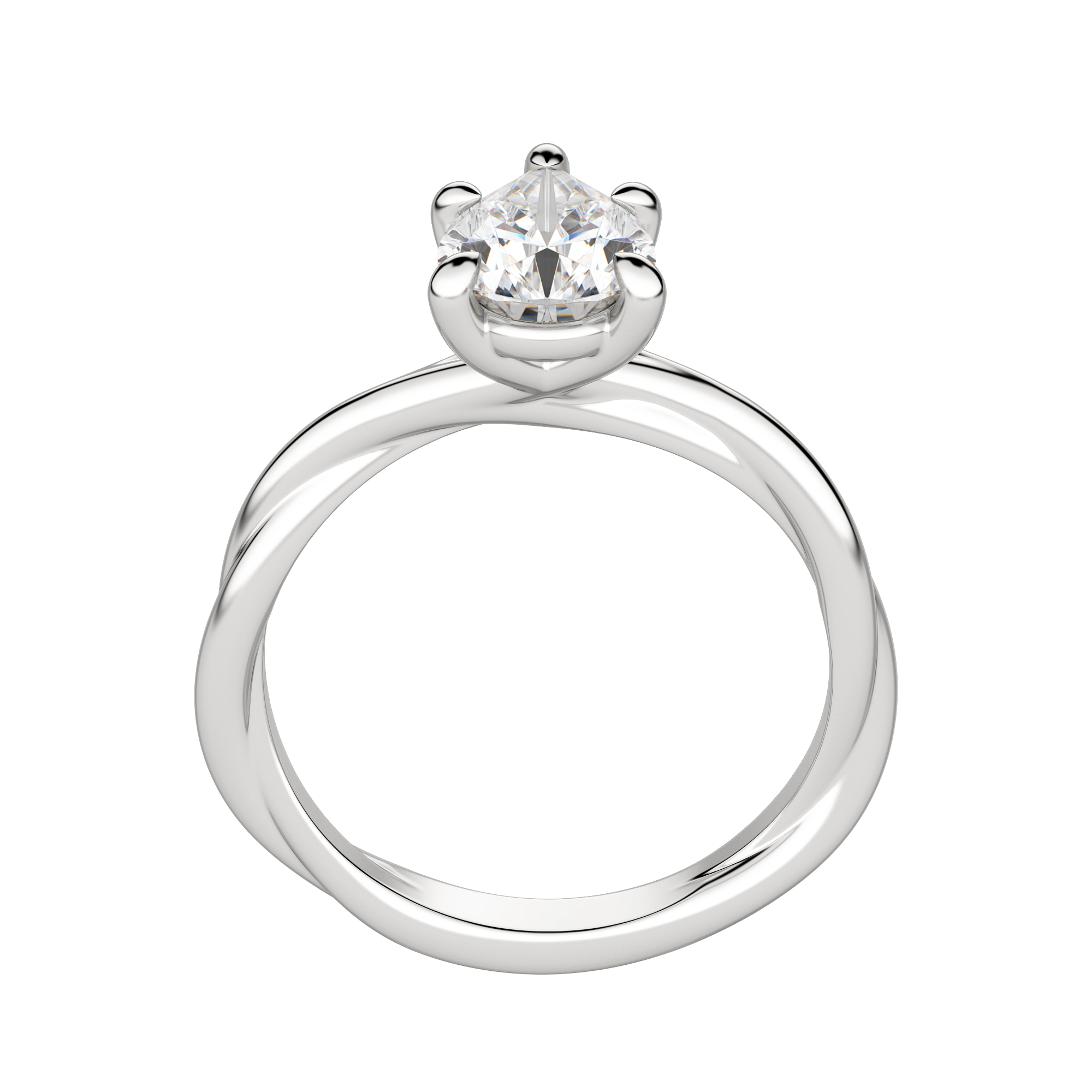 Ayla Pear Cut Engagement Ring, Hover, 18K White Gold, Platinum, 