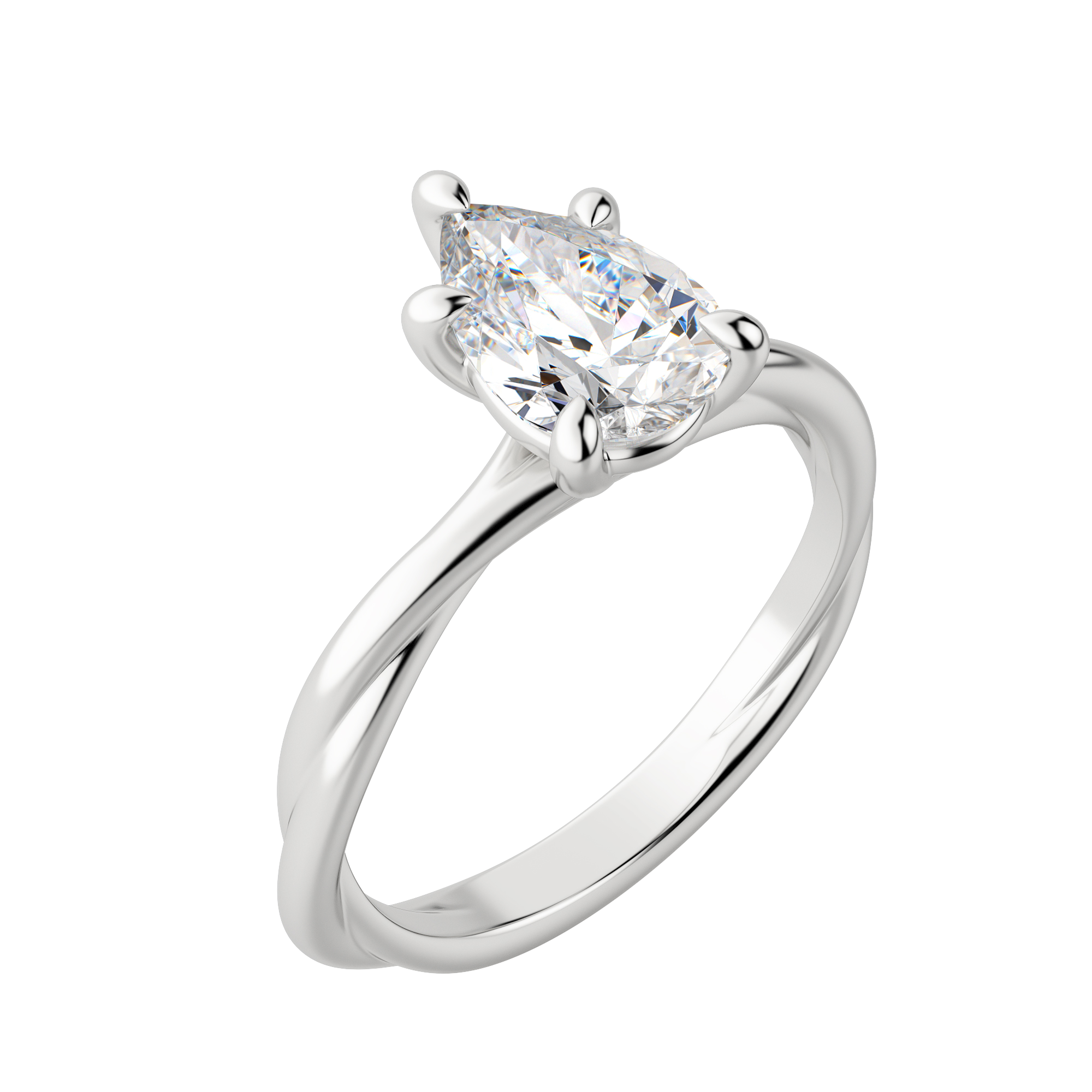 Ayla Pear Cut Engagement Ring, Default, 18K White Gold, Platinum, 