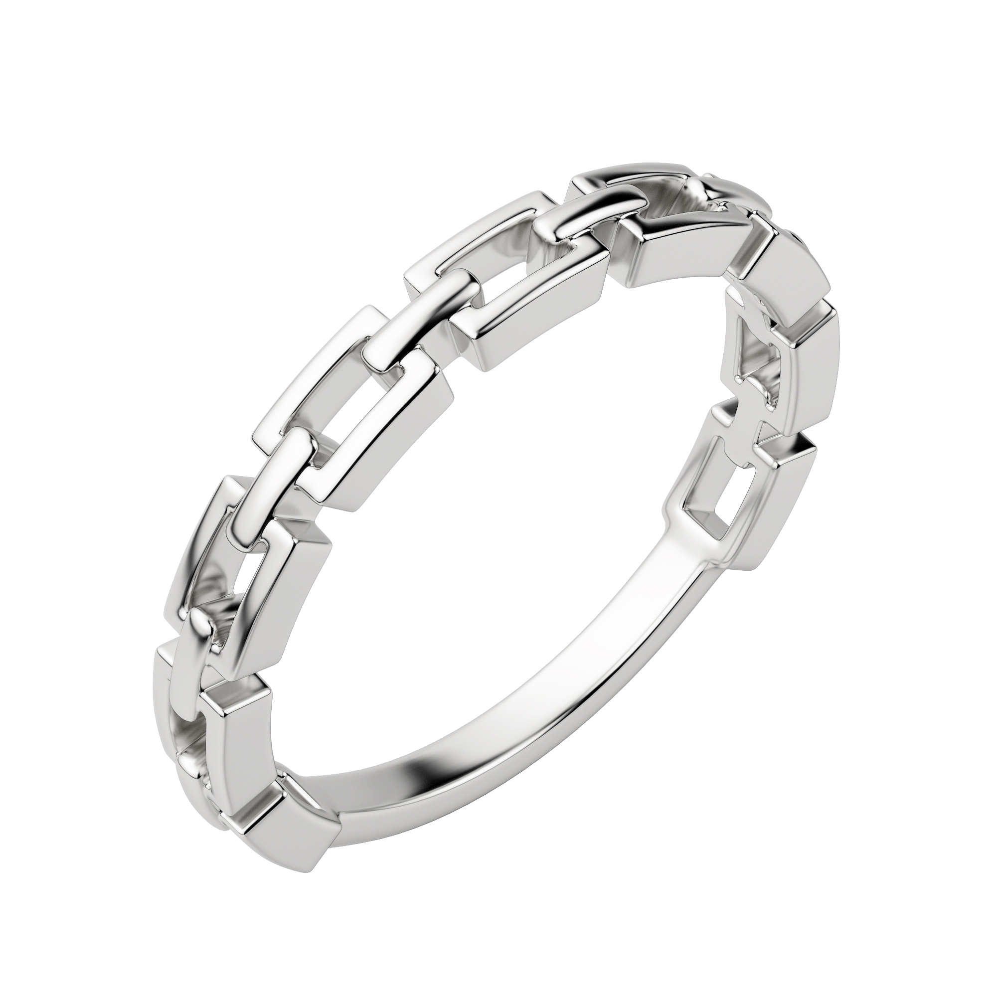 Silver Chain Link Ring, Default,