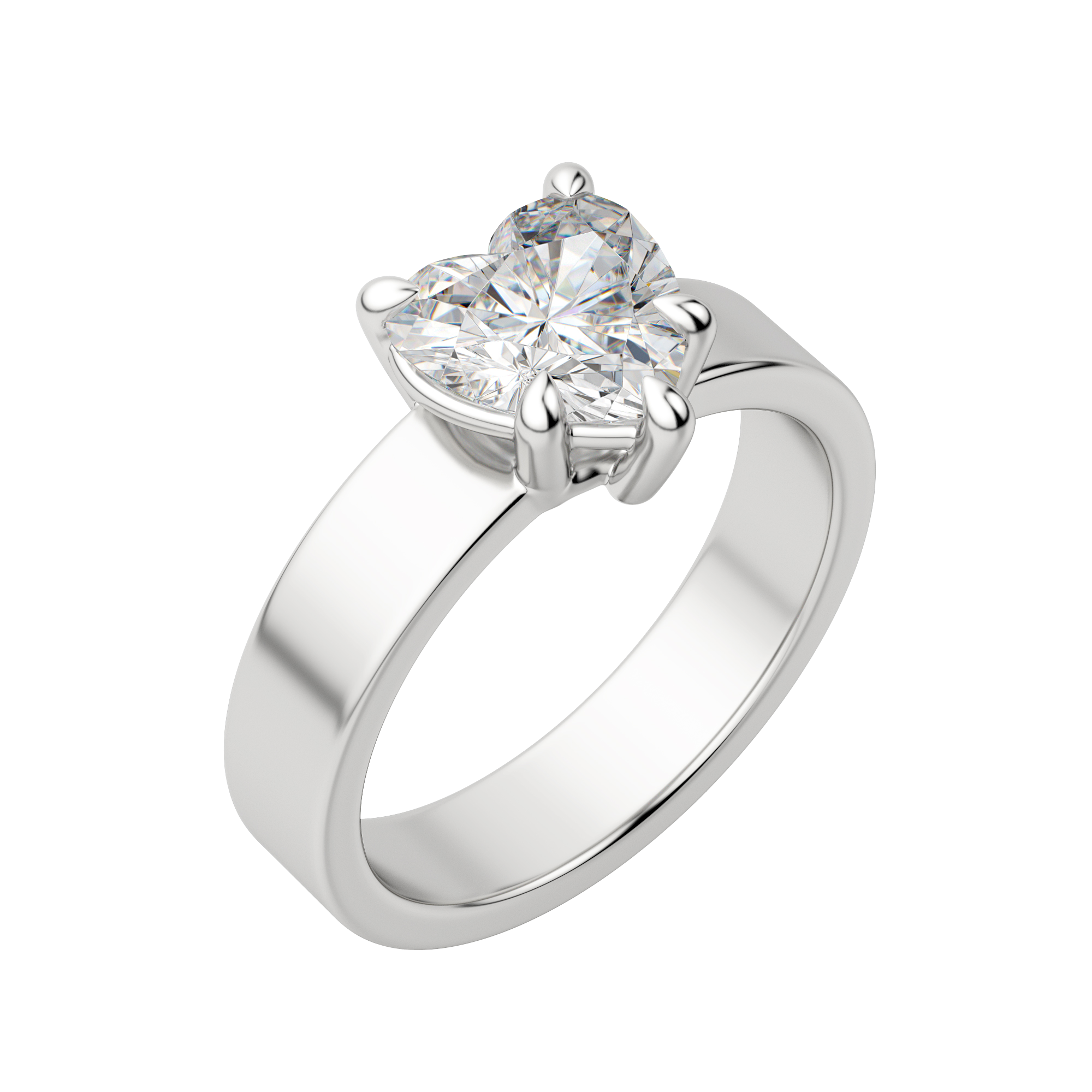 Eave Bold Heart Cut Engagement Ring, Default, 18K White Gold, Platinum, 