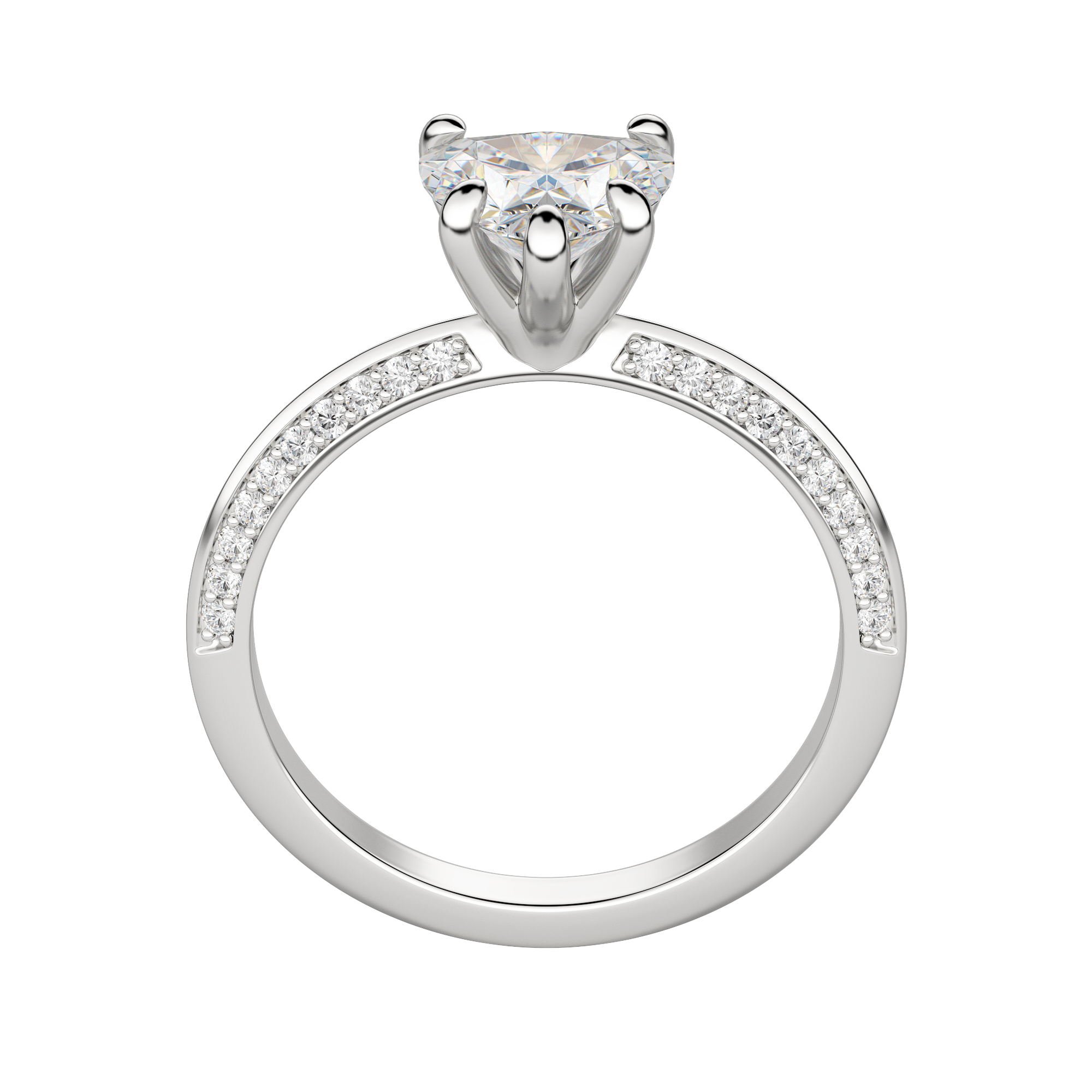 Evia Heart Cut Engagement Ring, Hover, 18K White Gold, Platinum, 