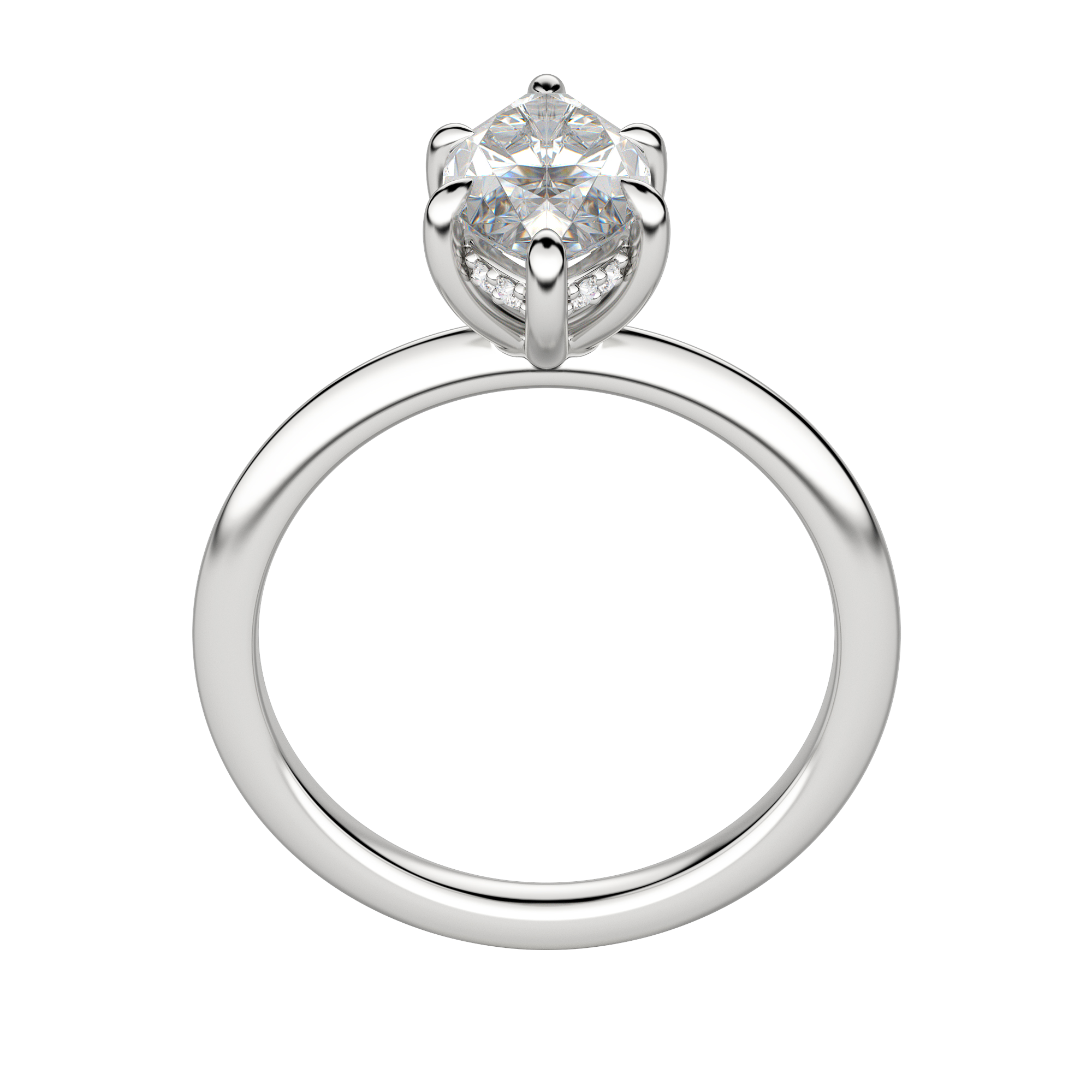 Hera Classic Marquise Cut Engagement Ring, Hover, 18K White Gold, Platinum,