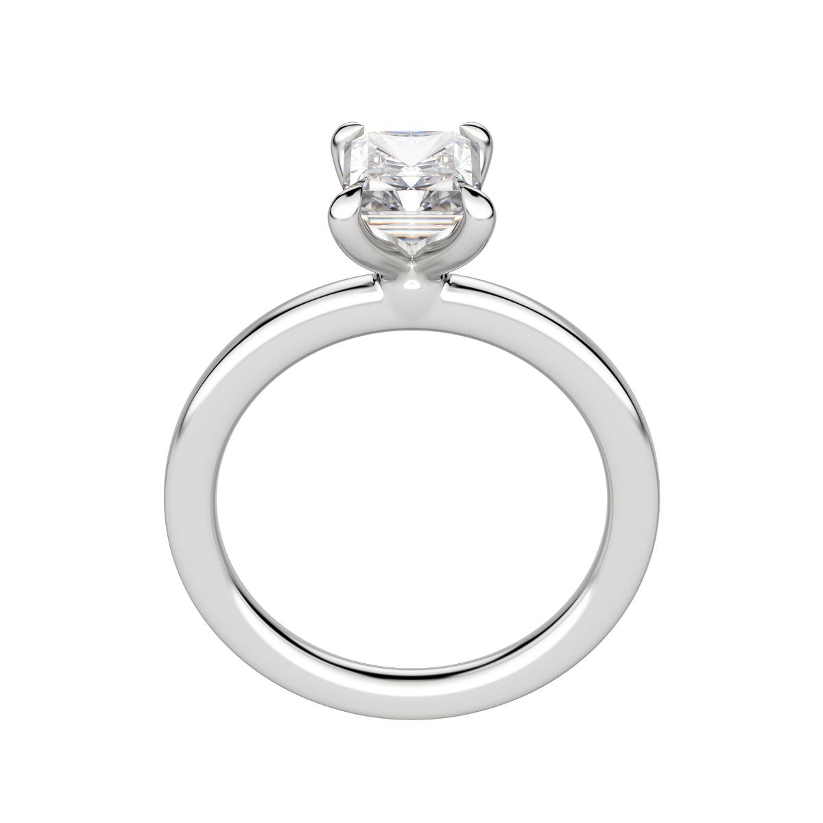 Lyre Classic Radiant Cut Engagement Ring, Hover, 18k White Gold, Platinum