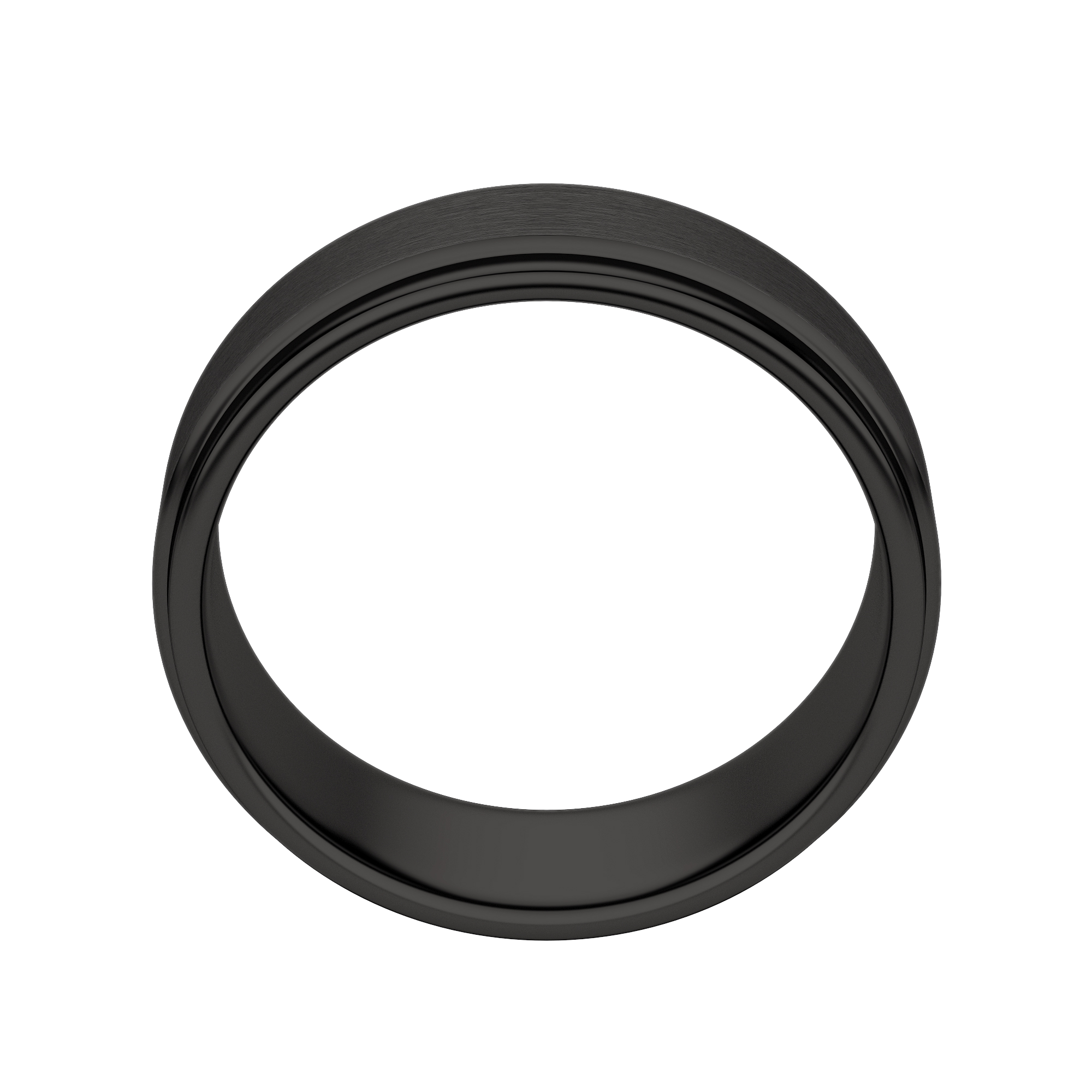 Obsidian Step Satin Wedding Band, Tungsten, Hover