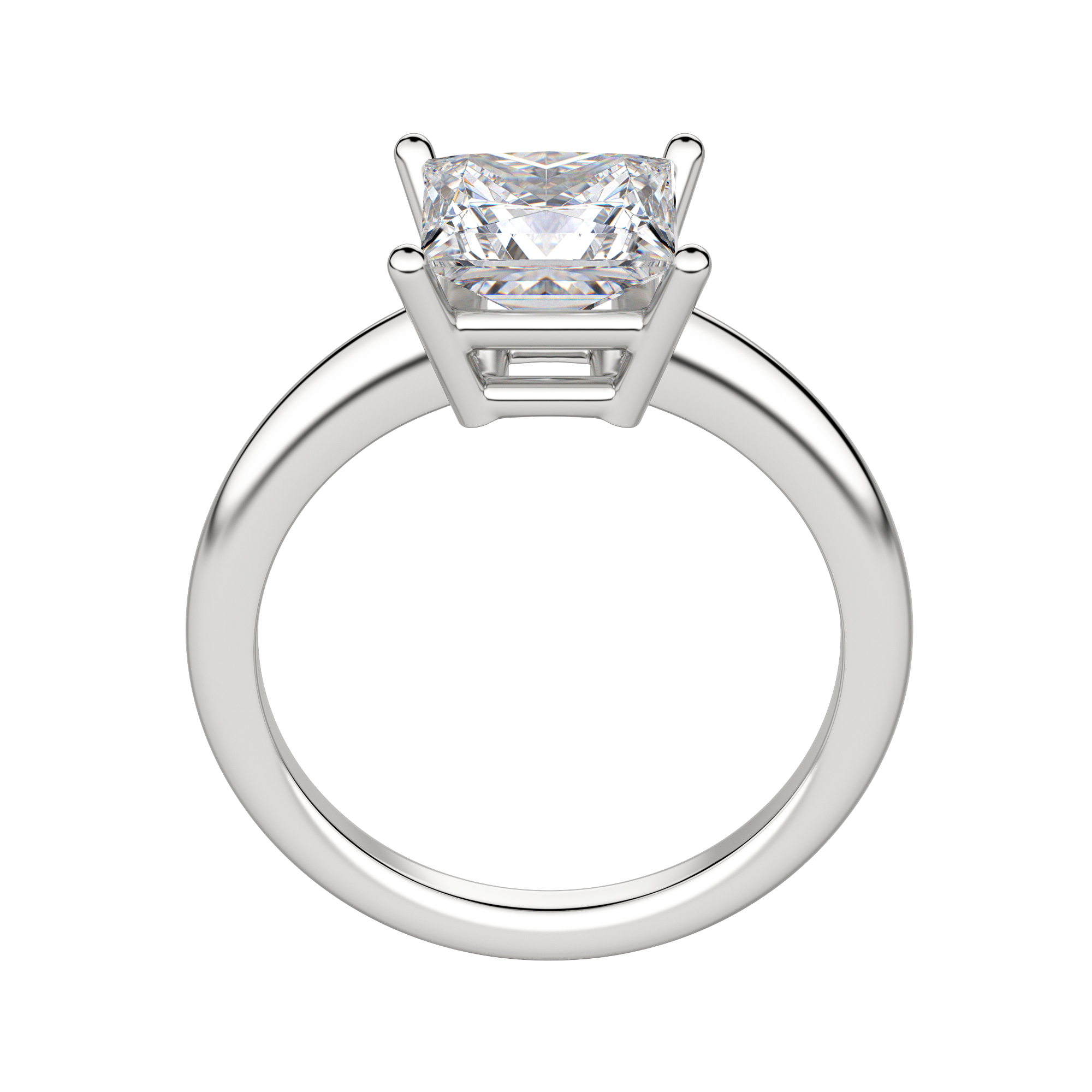 Eave Classic Princess Cut Engagement Ring, 18K White Gold, Platinum, Hover, 