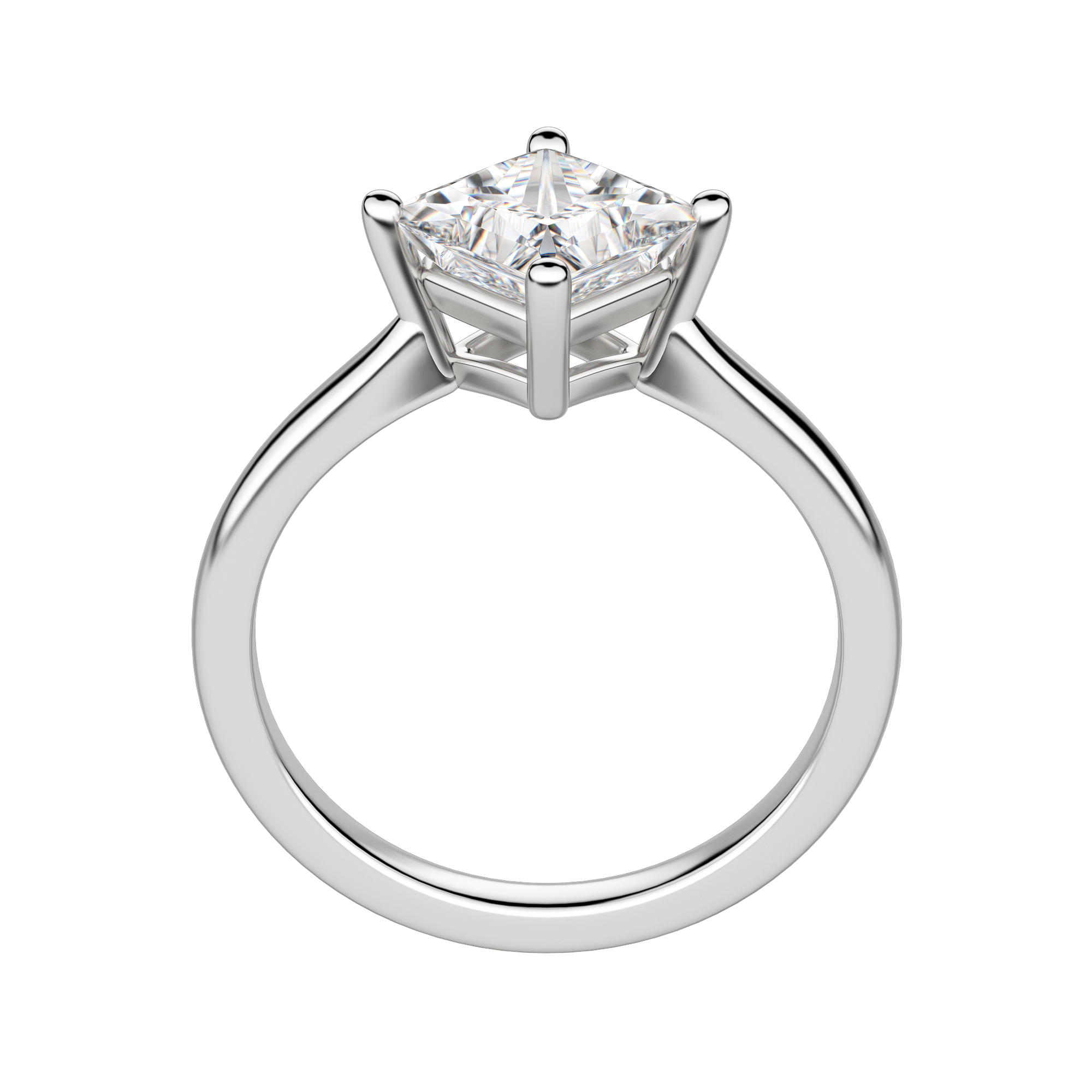 Eave Kite Princess Cut Engagement Ring, 18K White Gold, Platinum, Hover, 