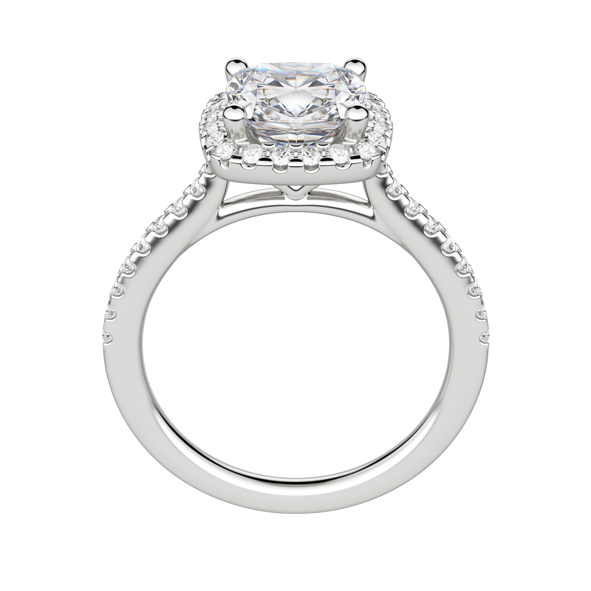 Helm Cushion Cut Engagement Ring, Platinum, 18K White Gold, Hover, 
