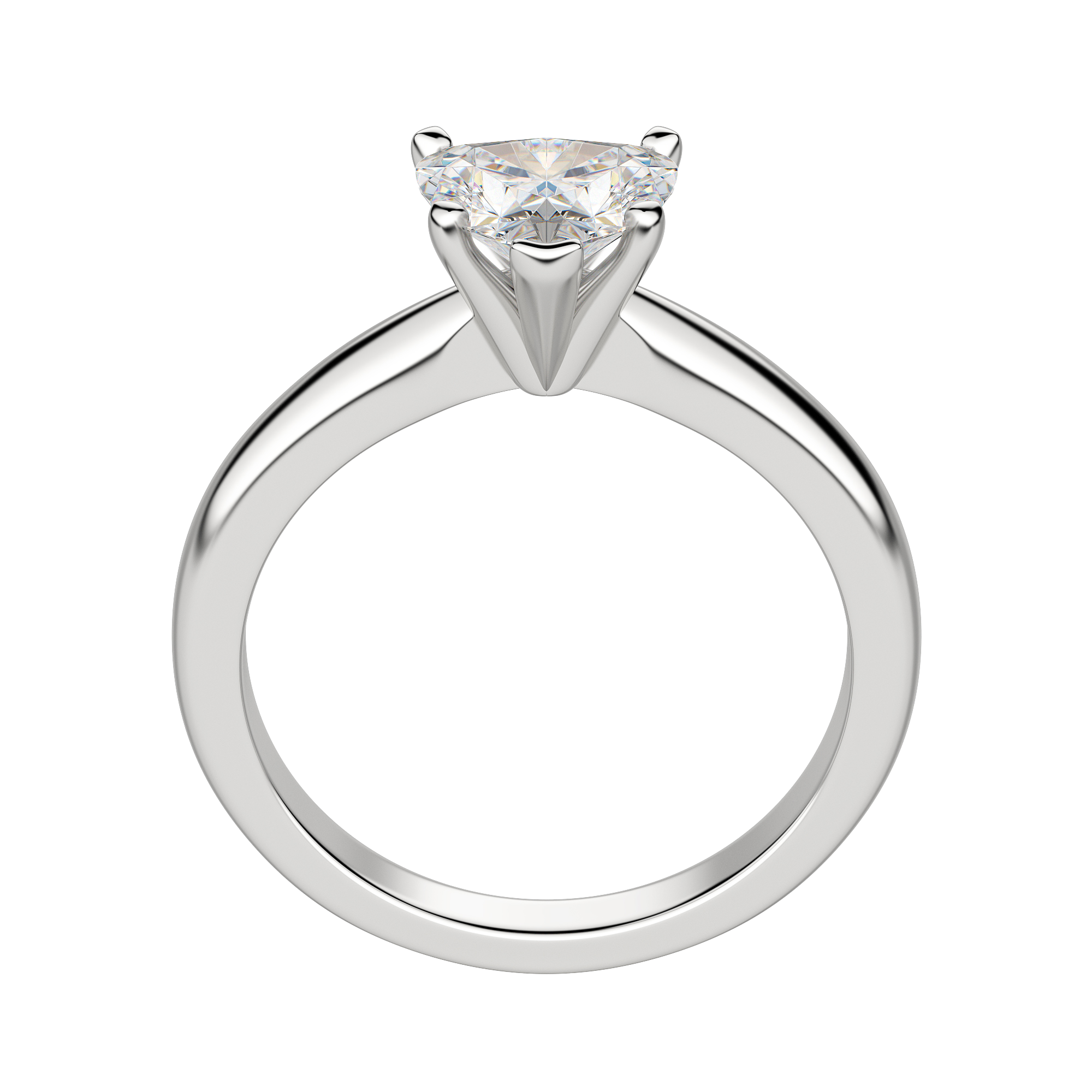Isle Heart Cut Engagement Ring, Hover, Platinum, 18K White Gold, 
