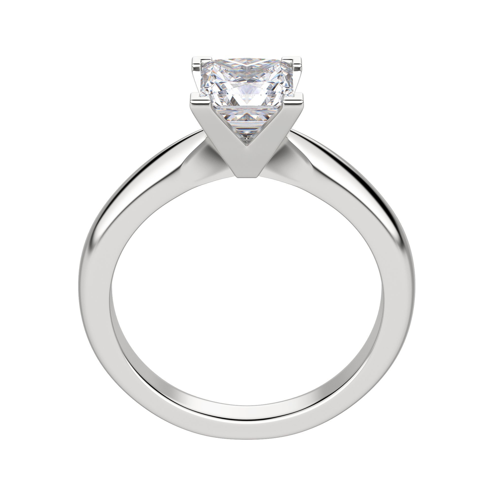 Isle Princess Cut Engagement Ring, Hover, Platinum, 18K White Gold, 