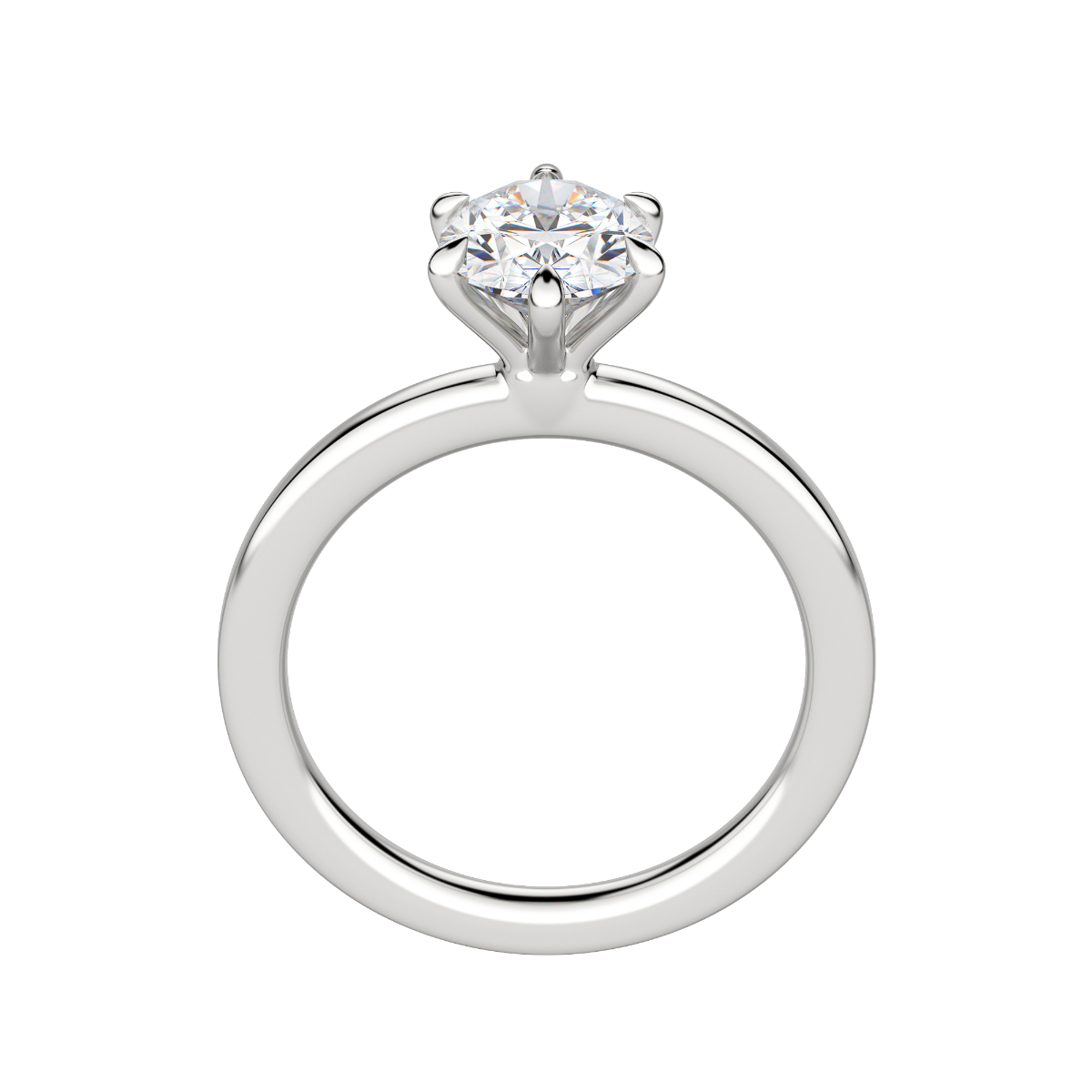 Lyre Classic Oval Cut Engagement Ring, Hover, 18K White Gold, Platinum