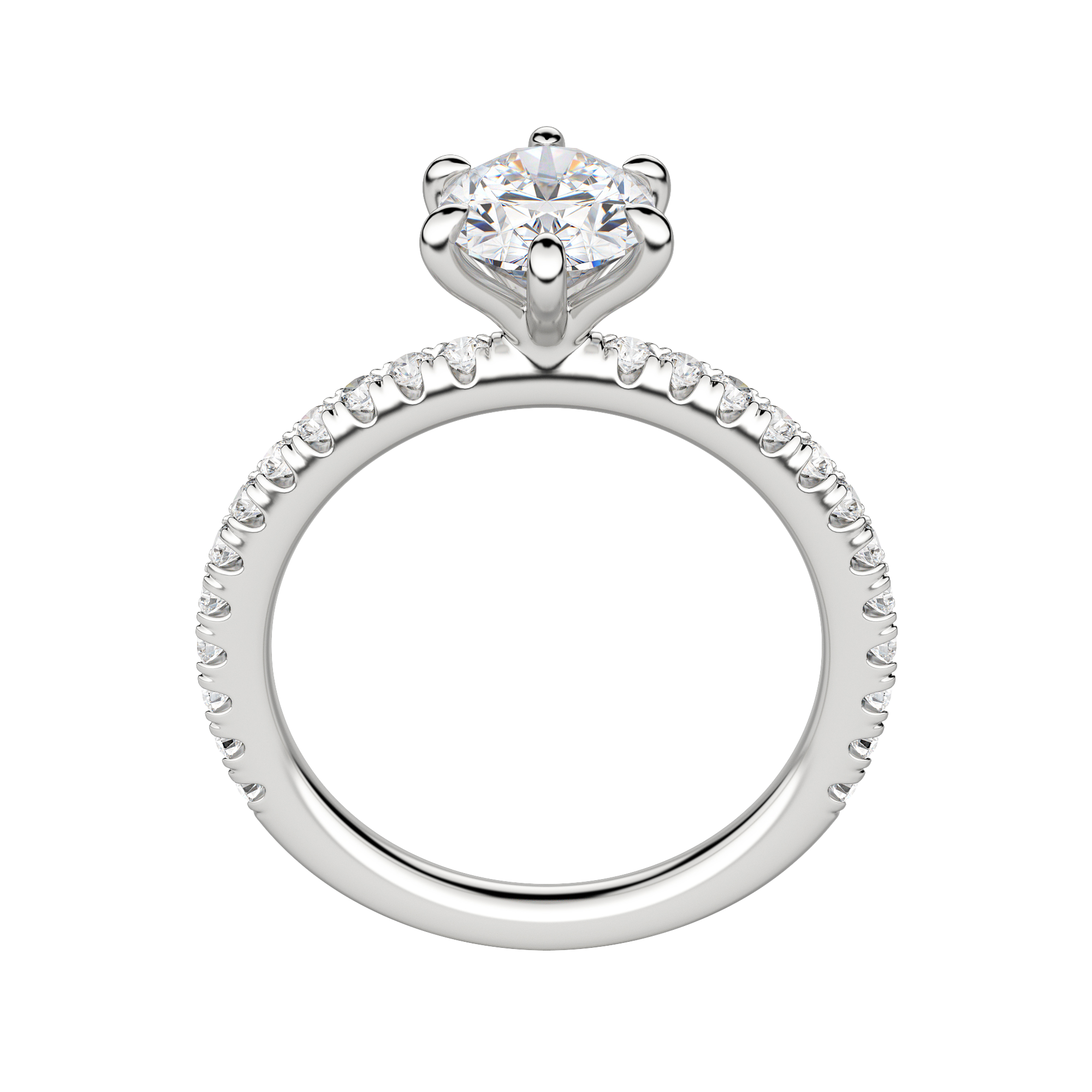 Lyre Accented Oval Cut Engagement Ring, Hover, 18K White Gold, Platinum, 