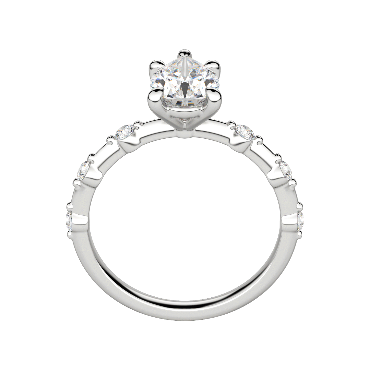 Napa Pear Cut Engagement Ring, 18K White Gold, Platinum, Hover