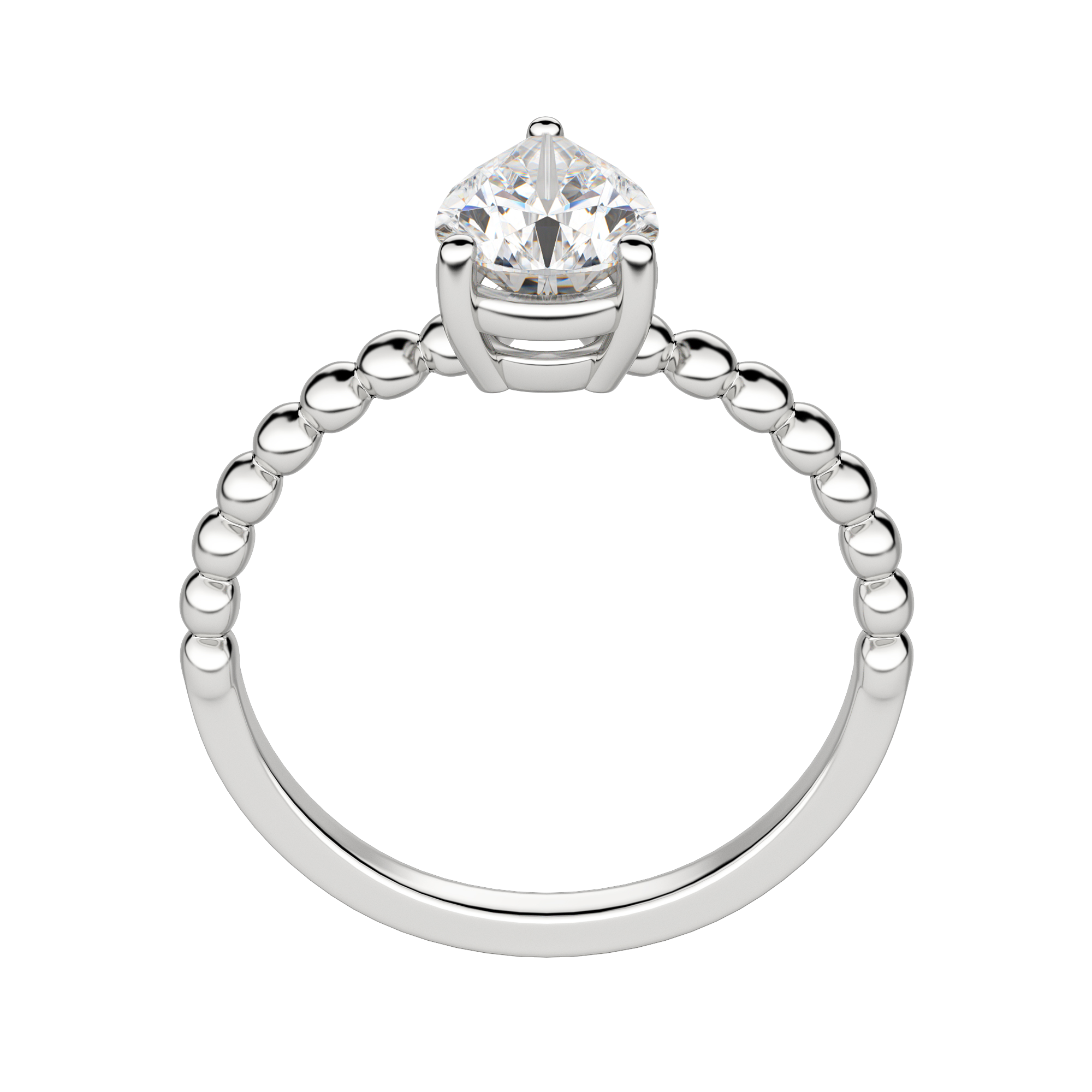 Vera Pear Cut Engagement Ring, Hover, 18K White Gold, Platinum, 