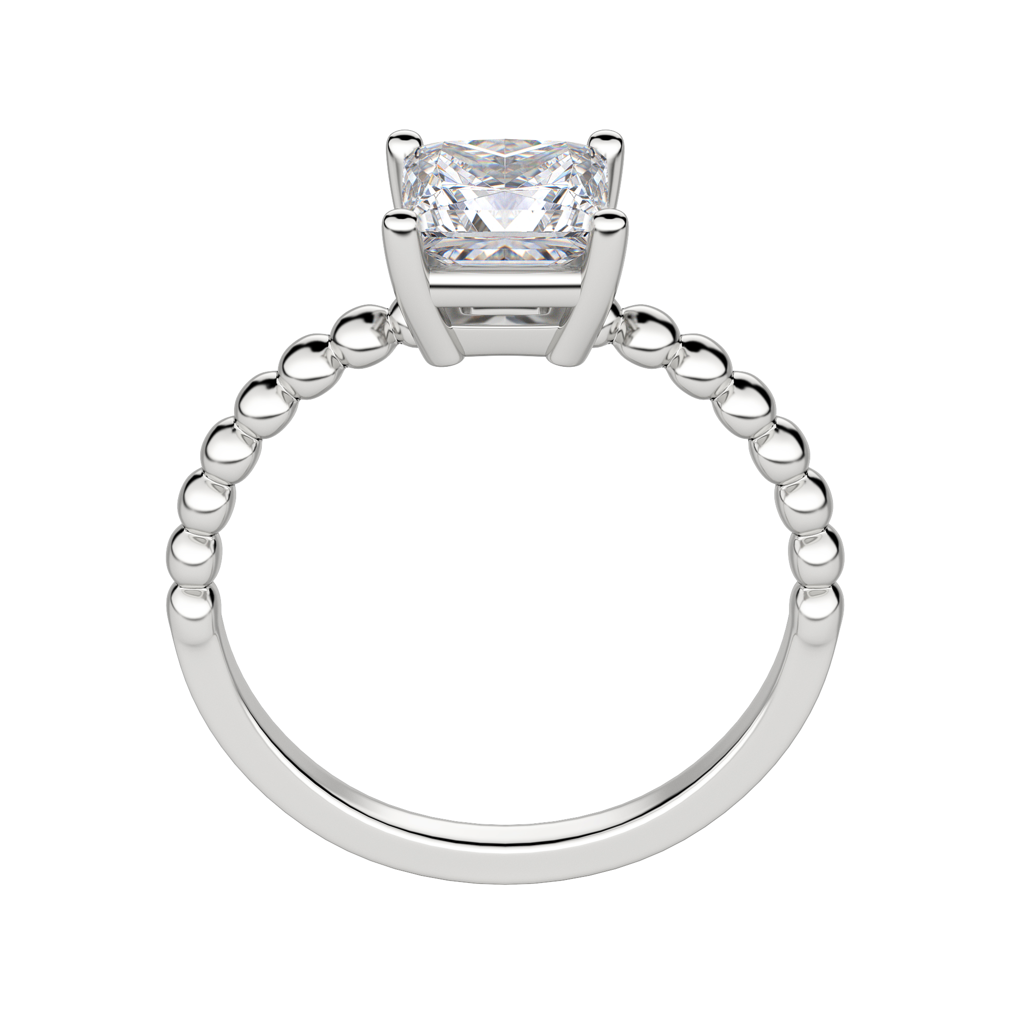 Vera Princess Cut Engagement Ring, Hover, 18K White Gold, Platinum, 