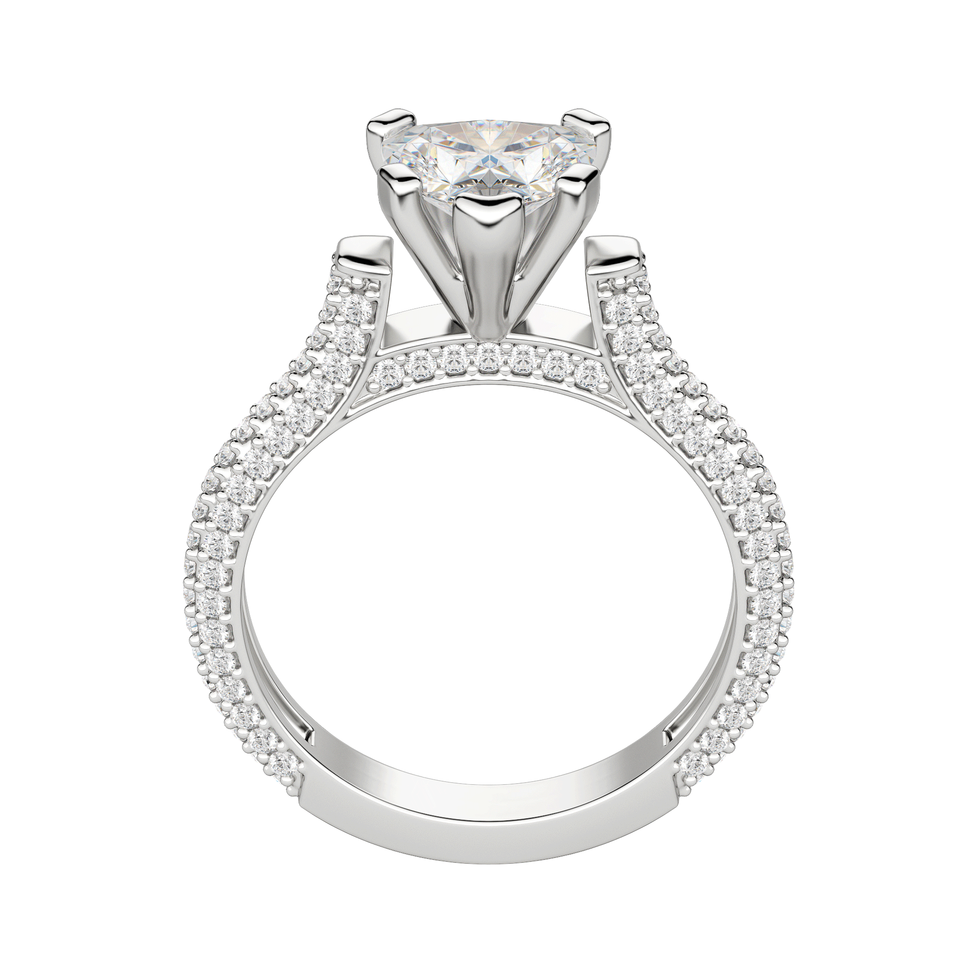 Vita Heart Cut Engagement Ring, Hover, 18K White Gold, Platinum, 