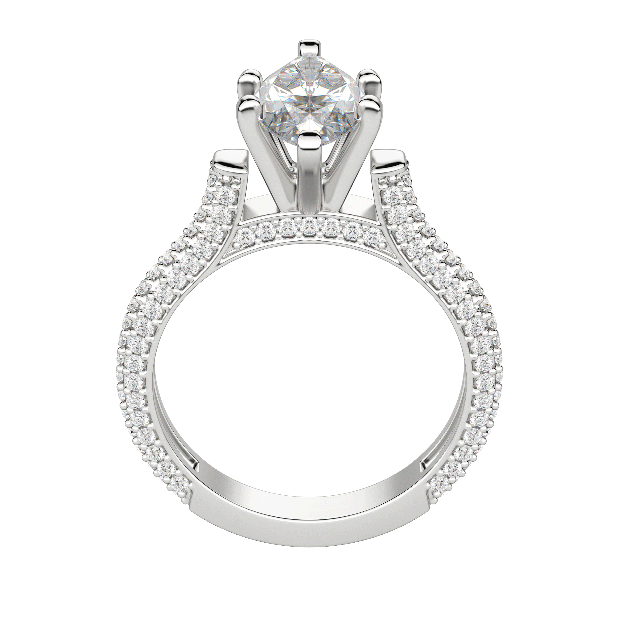 Vita Marquise Cut Engagement Ring, Hover, 18K White Gold, Platinum, 