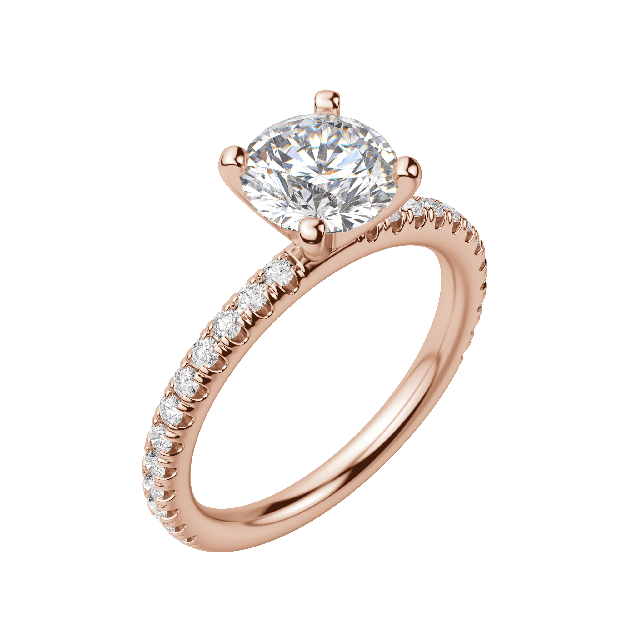 Holm Accented Round Cut Engagement Ring, Default, 14K Rose Gold,\r

