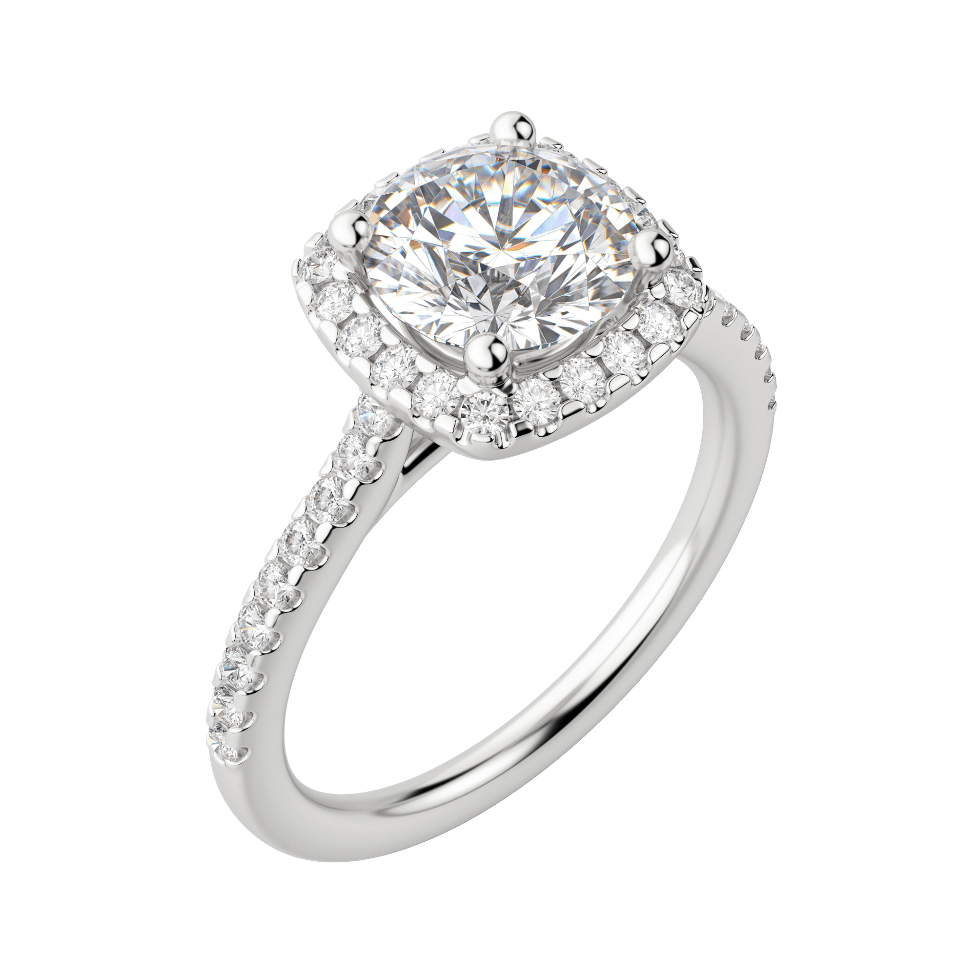 Helm Round Cut Engagement Ring, Default, 18K White Gold, Platinum,\r
