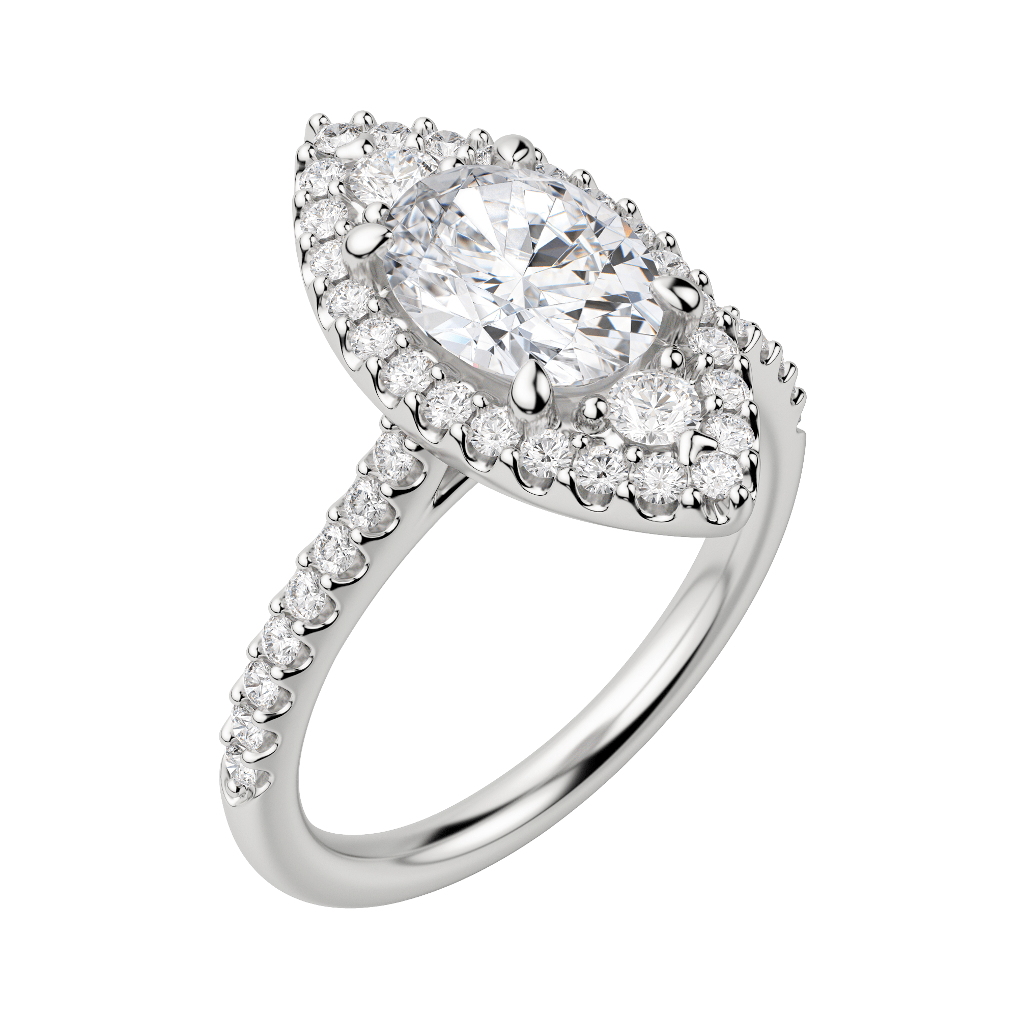 Eros Oval Cut Engagement Ring, Default, 18K White Gold, Platinum,\r
