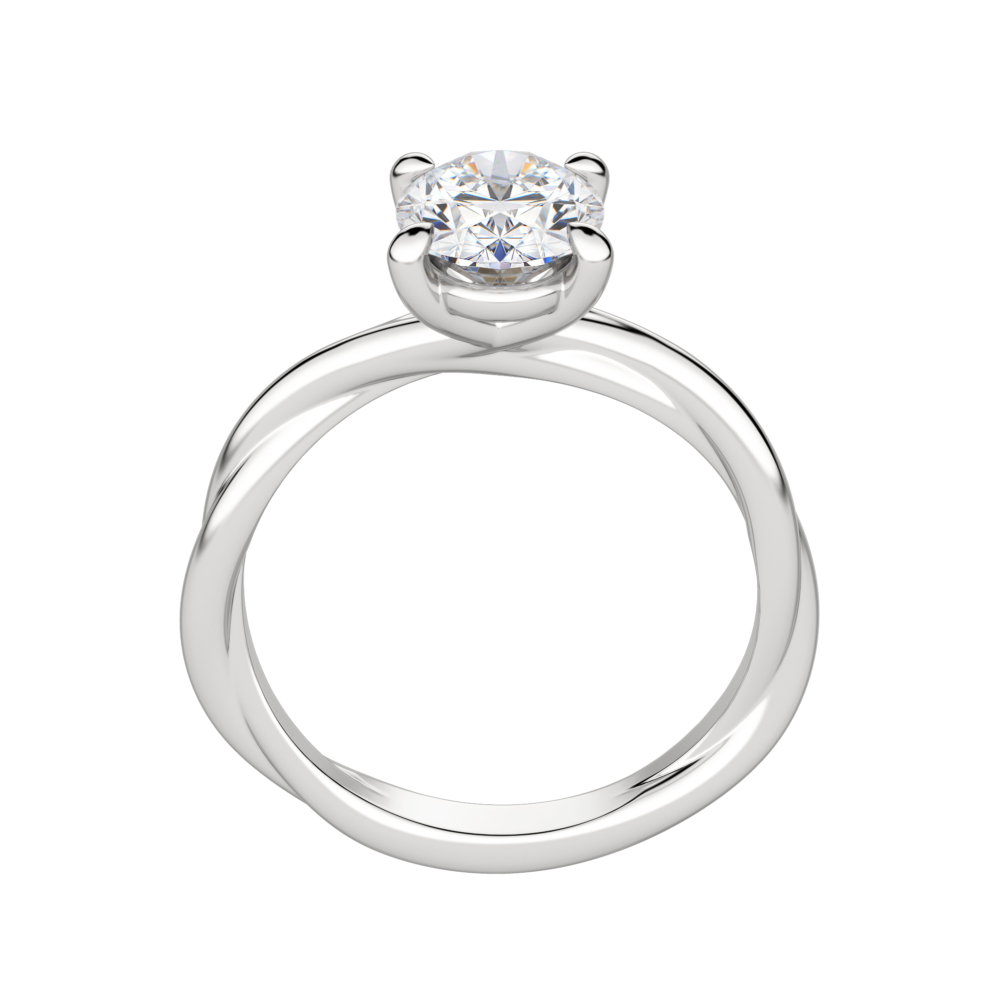 Ayla Oval Cut Engagement Ring, Hover, 18K White Gold, Platinum, 