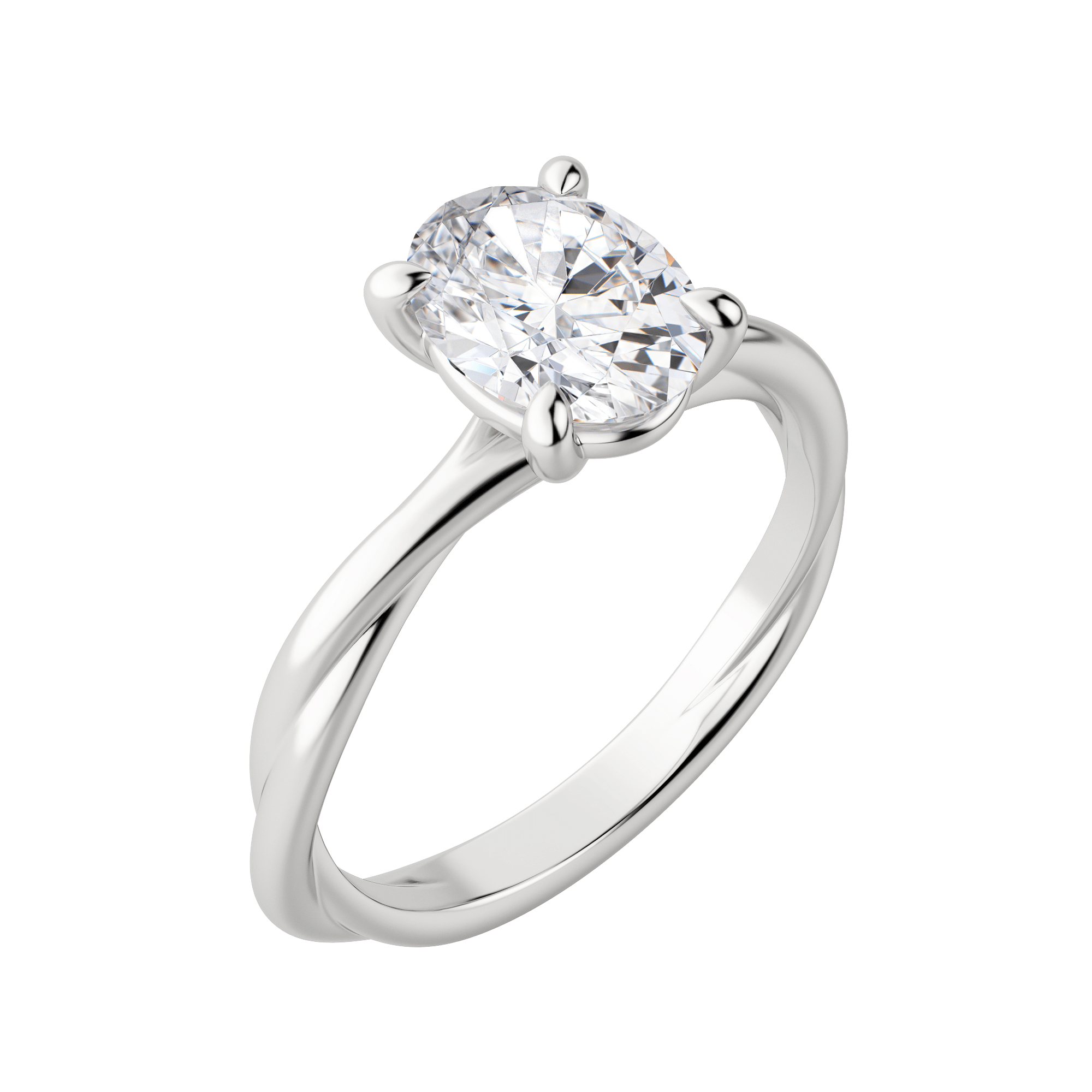 Ayla Oval Cut Engagement Ring, Default, 18K White Gold, Platinum, 
