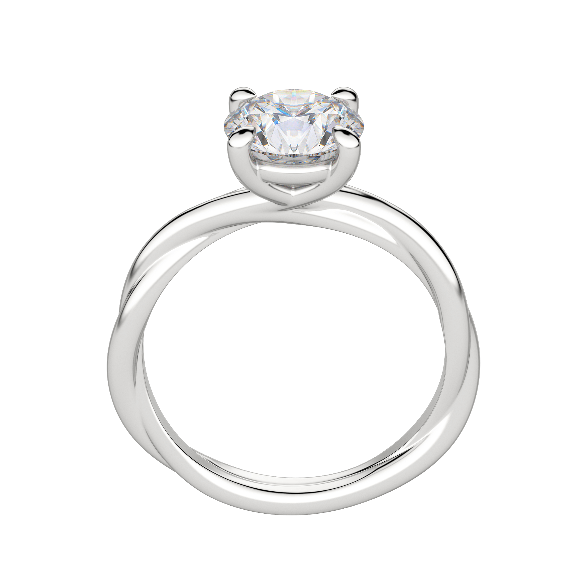 Ayla Round Cut Engagement Ring, Hover, 18K White Gold, Platinum, 