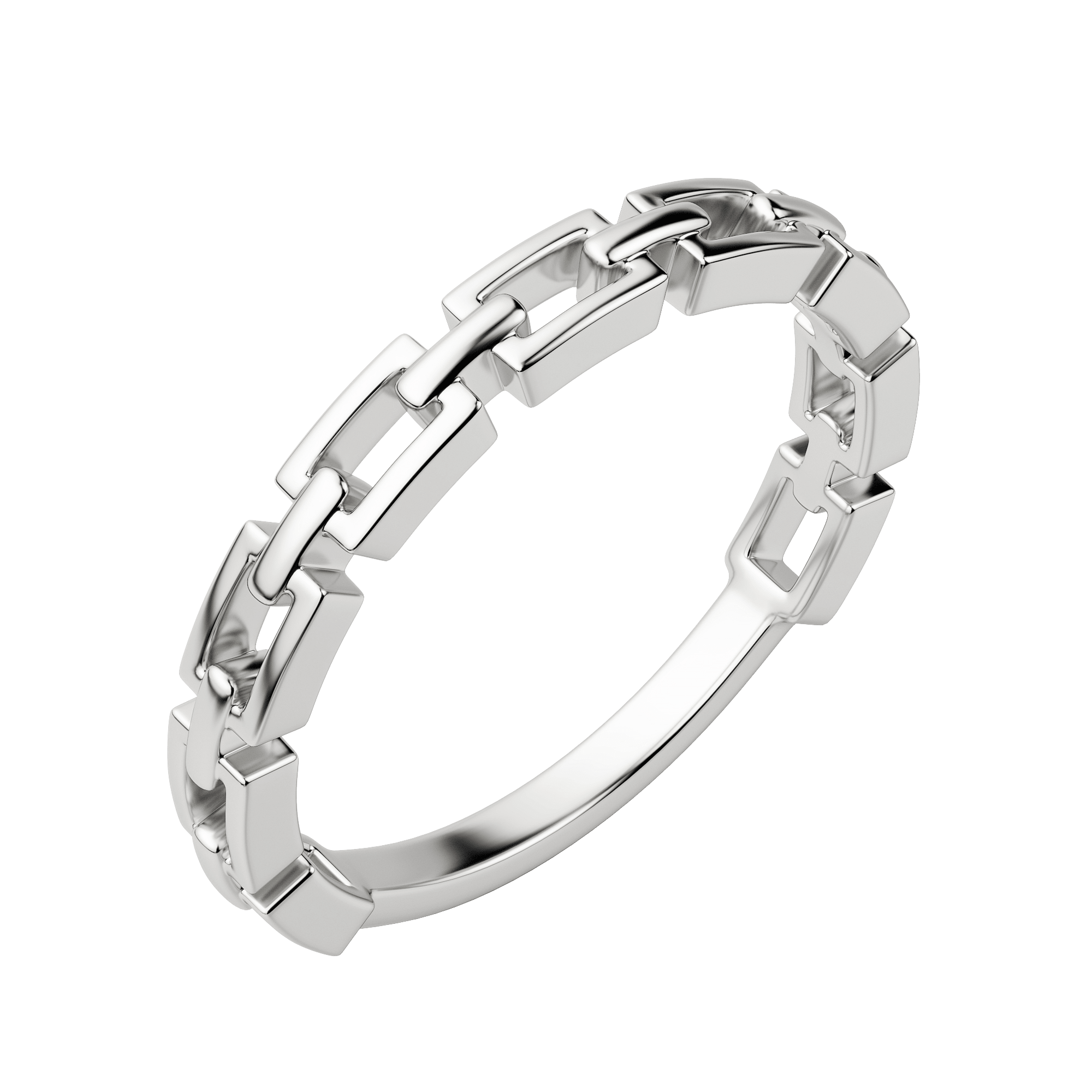Silver Chain Link Ring, Default,