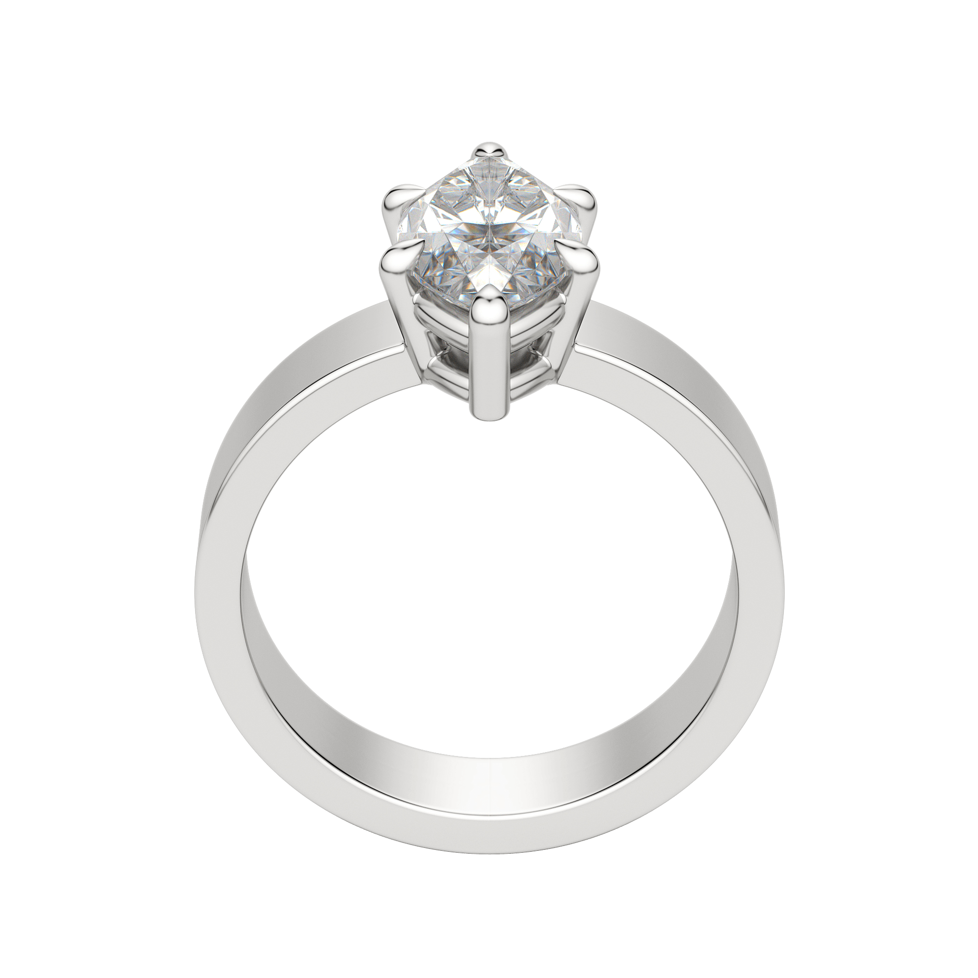 Eave Bold Marquise Cut Engagement Ring, Hover, 18K White Gold, Platinum, 