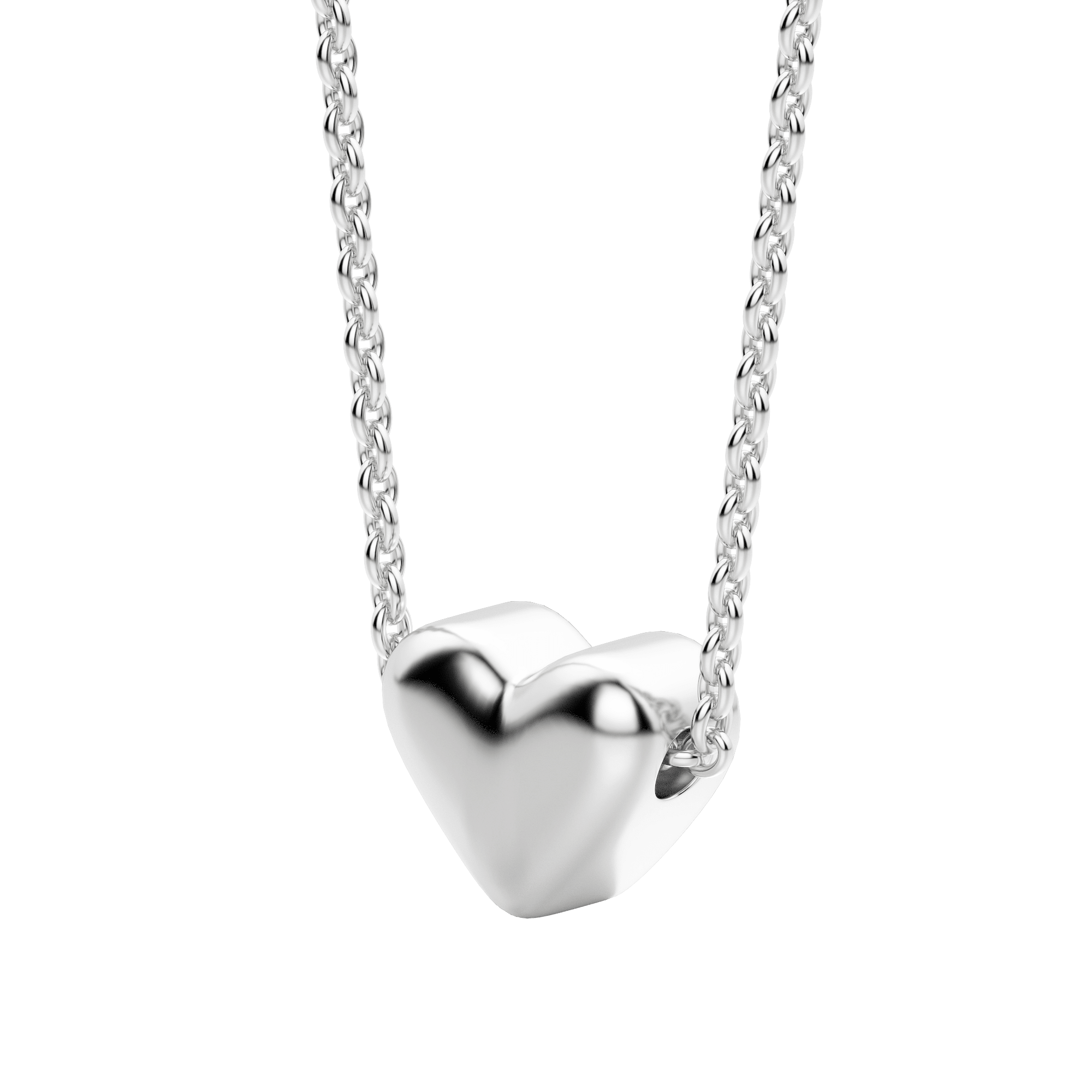 Silver Heart Necklace, Hover, 