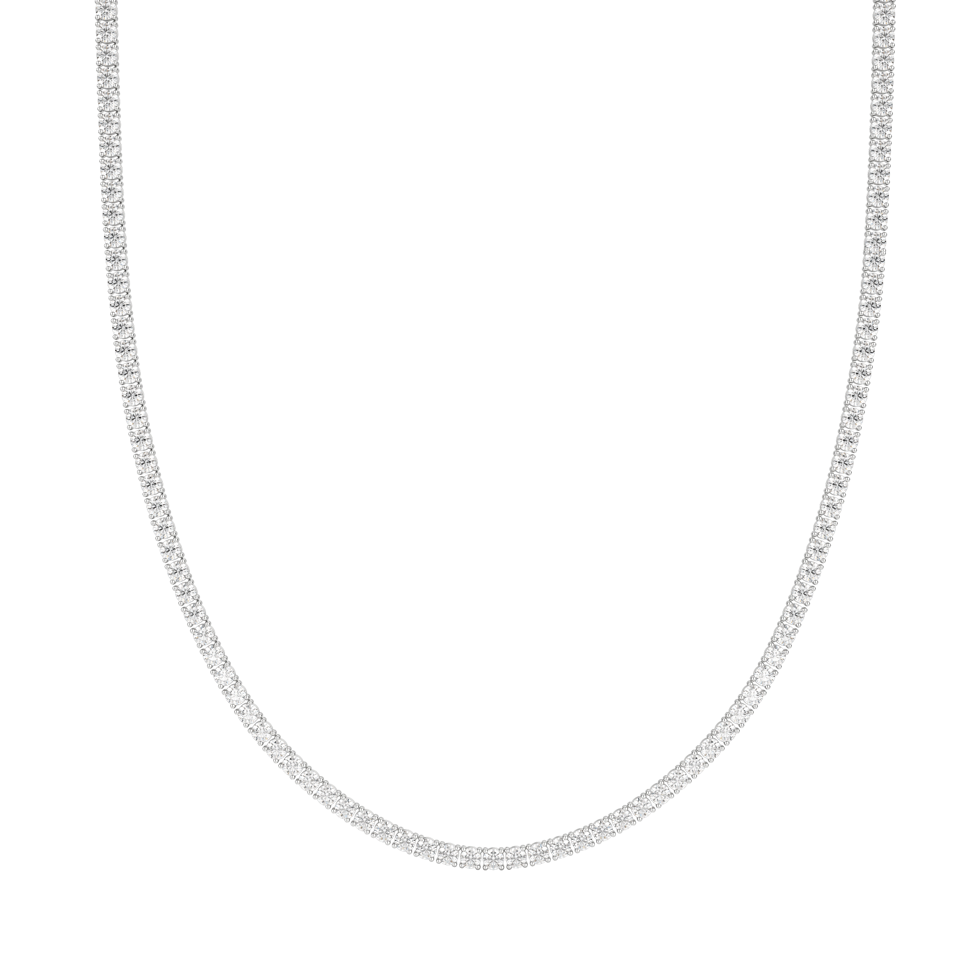 Tennis Necklace, Default, 14K White Gold, 