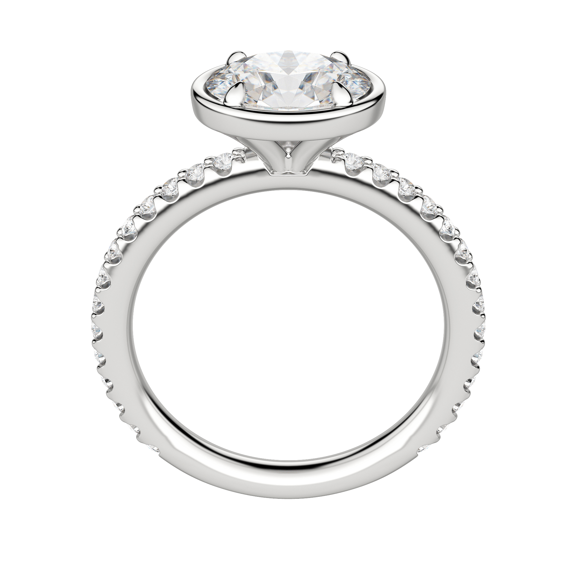 Dahl Oval Cut Engagement Ring, Platinum, 18K White Gold, Hover, 