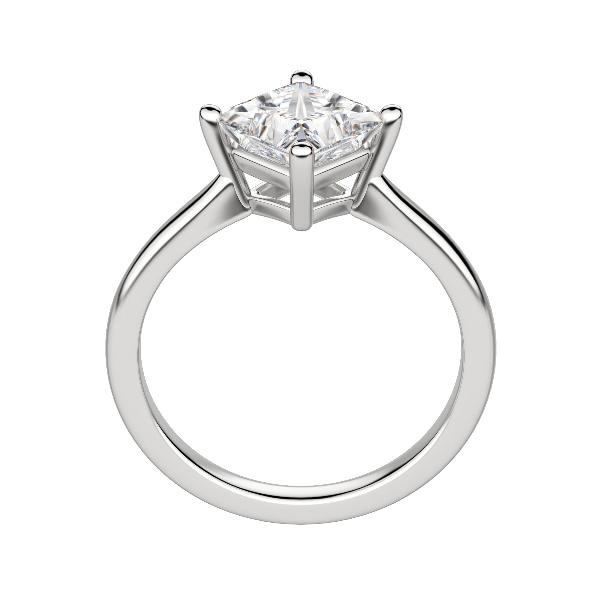 Eave Kite Princess Cut Engagement Ring, 18K White Gold, Platinum, Hover, 
