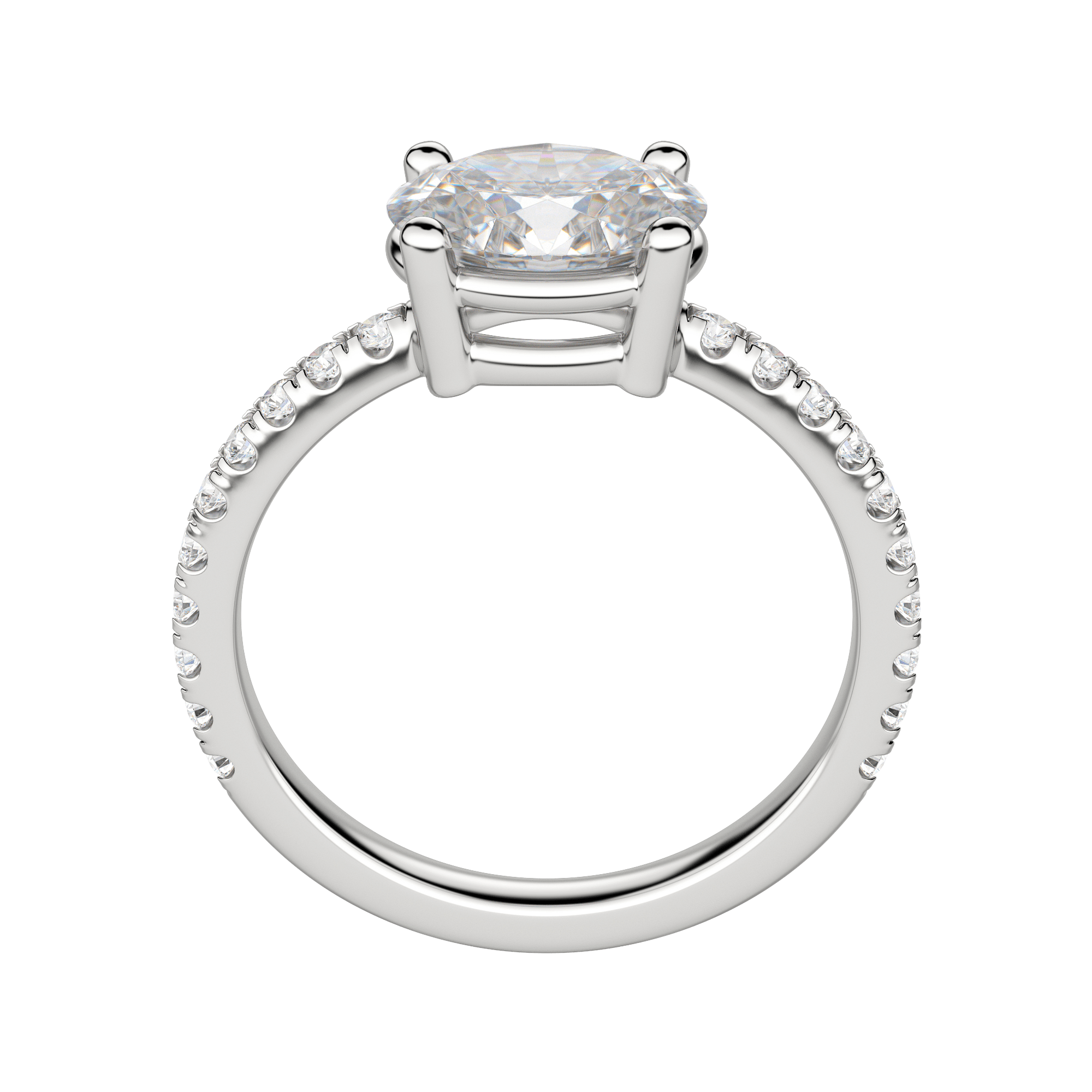 Edgy Basket Accented Oval Cut Engagement Ring, Platinum, 18K White Gold, Hover, 