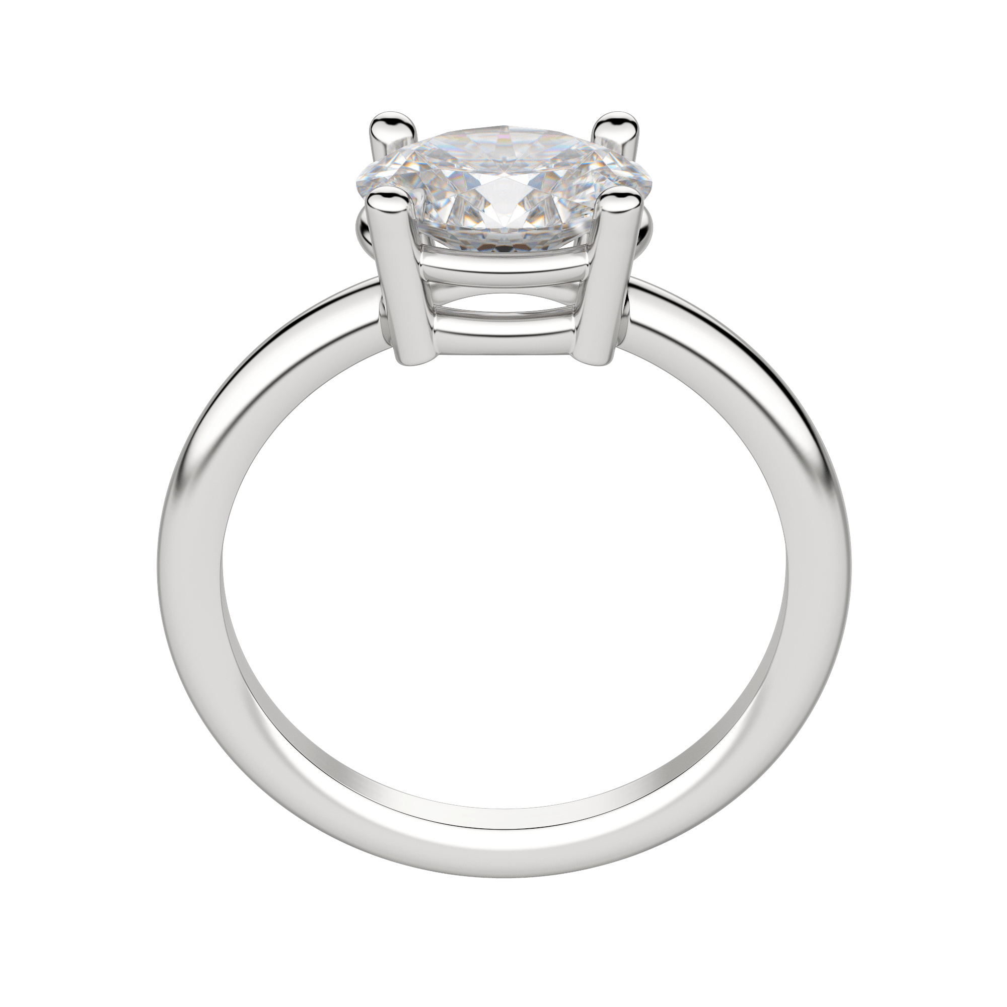 Edgy Basket Classic Oval Cut Engagement Ring, Platinum, 18K White Gold, Hover, 
