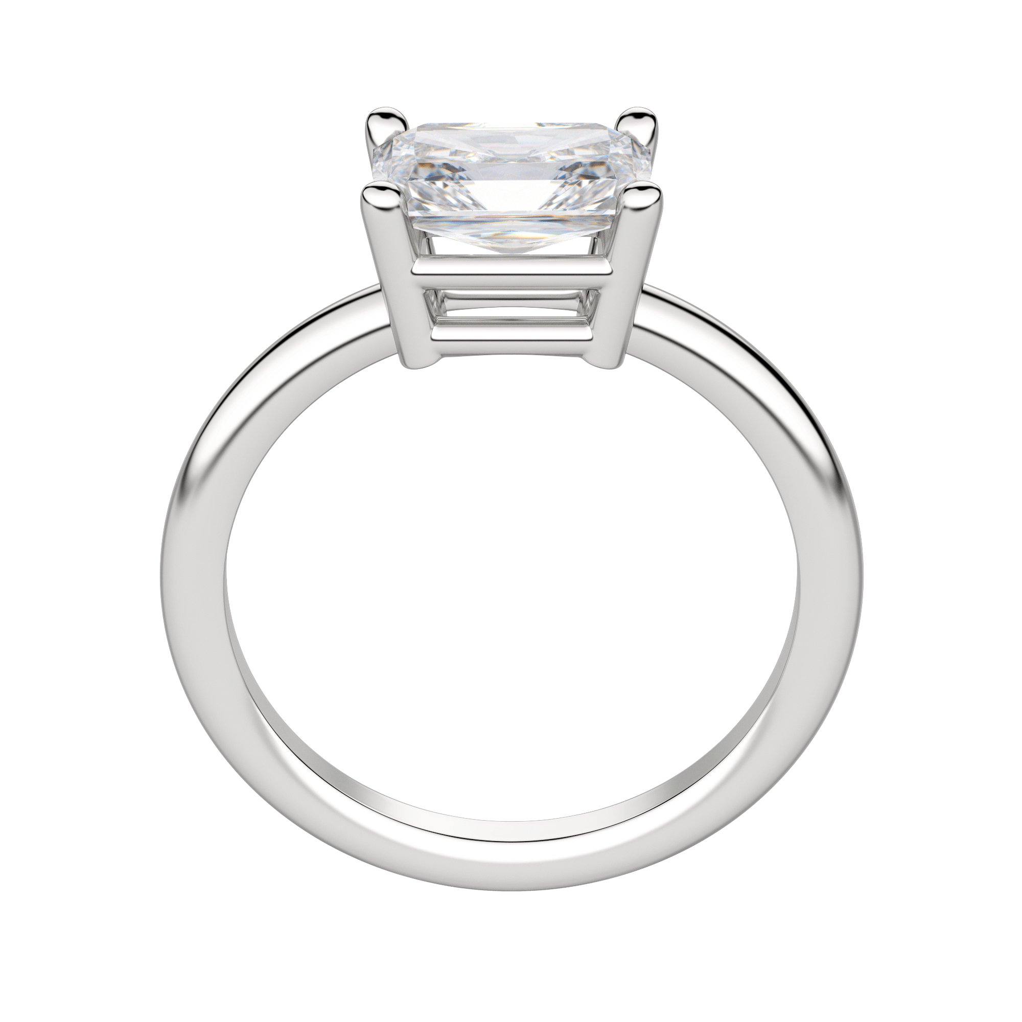 Edgy Basket Classic Radiant Cut Engagement Ring, Platinum, 18K White Gold, Hover, 