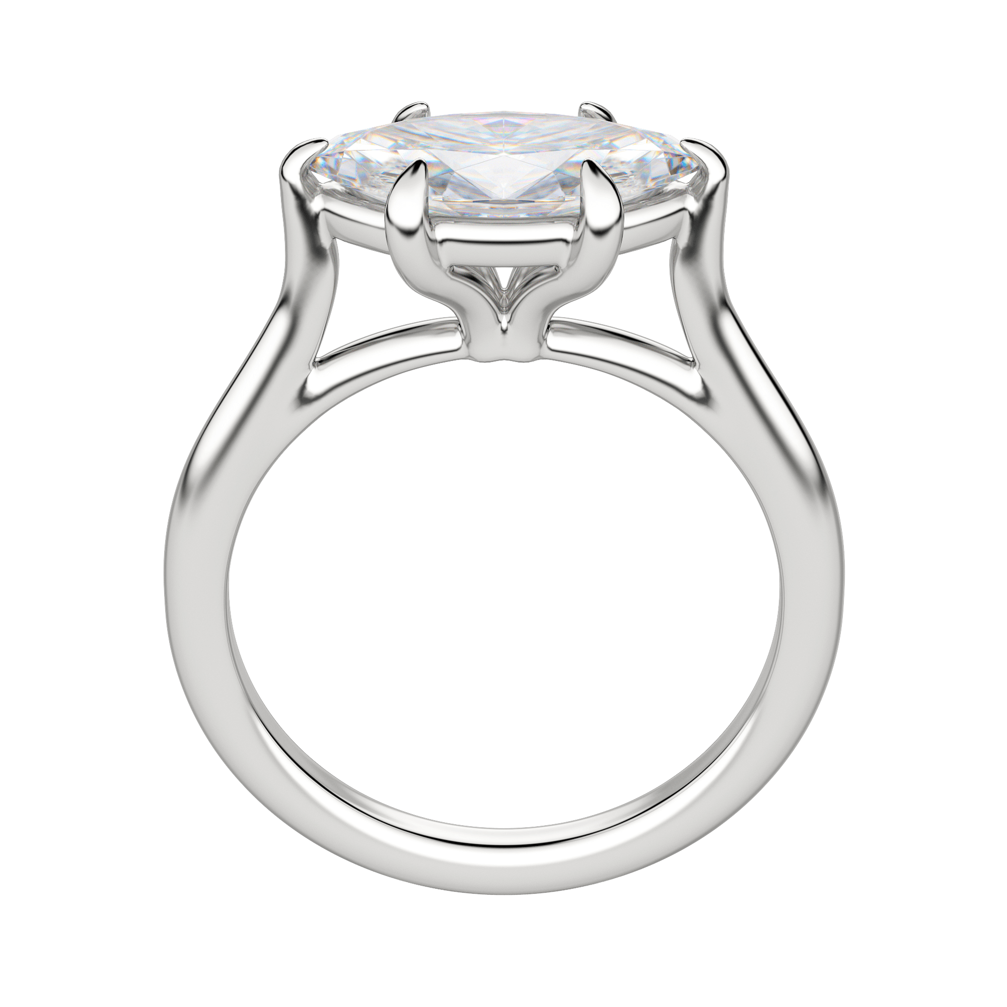 Edgy Classic Marquise Cut Engagement Ring, Platinum, 18K White Gold, Hover, 