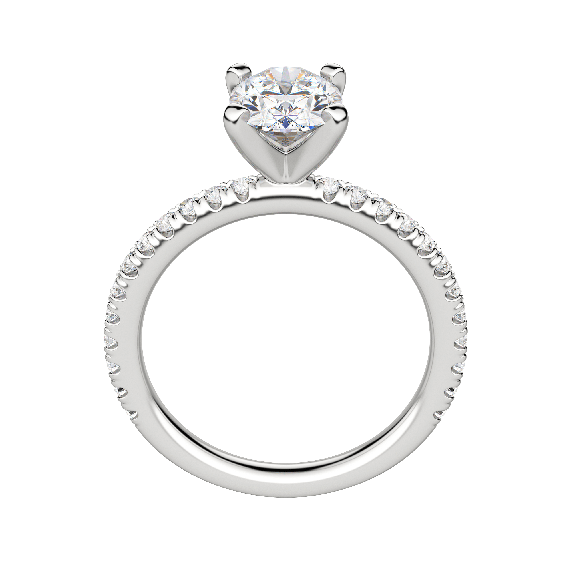 Holm Accented Oval Cut Engagement Ring, Platinum, 18K White Gold, Hover, 