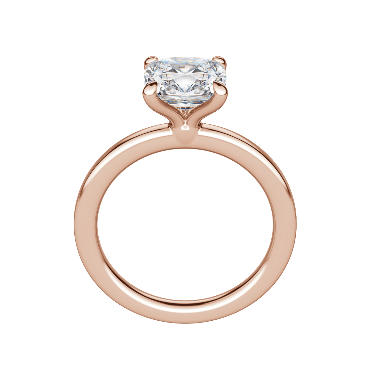 Lyre Classic Cushion Cut Engagement Ring, Hover, 14K Rose Gold
