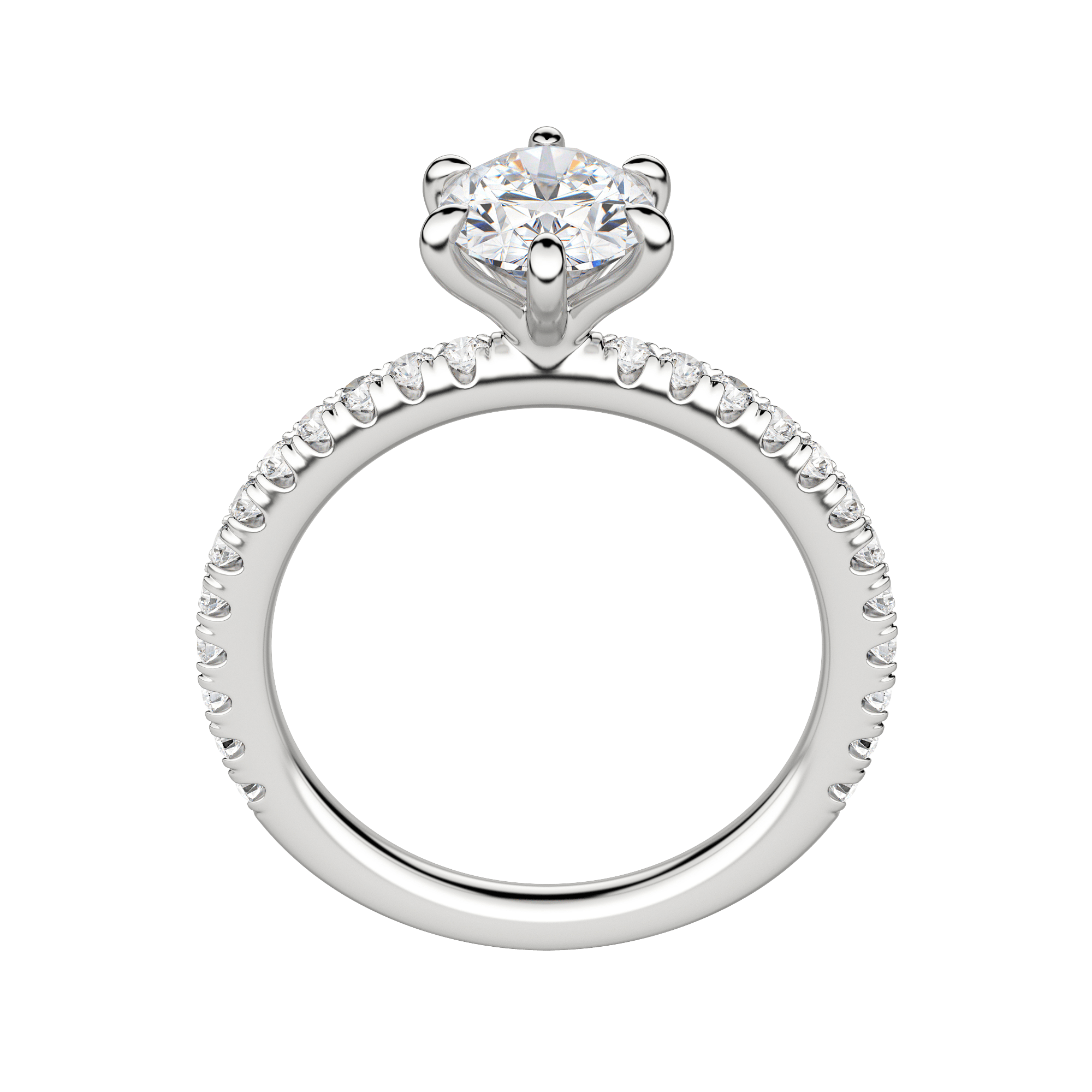 Lyre Accented Oval Cut Engagement Ring, Hover, 18K White Gold, Platinum, 